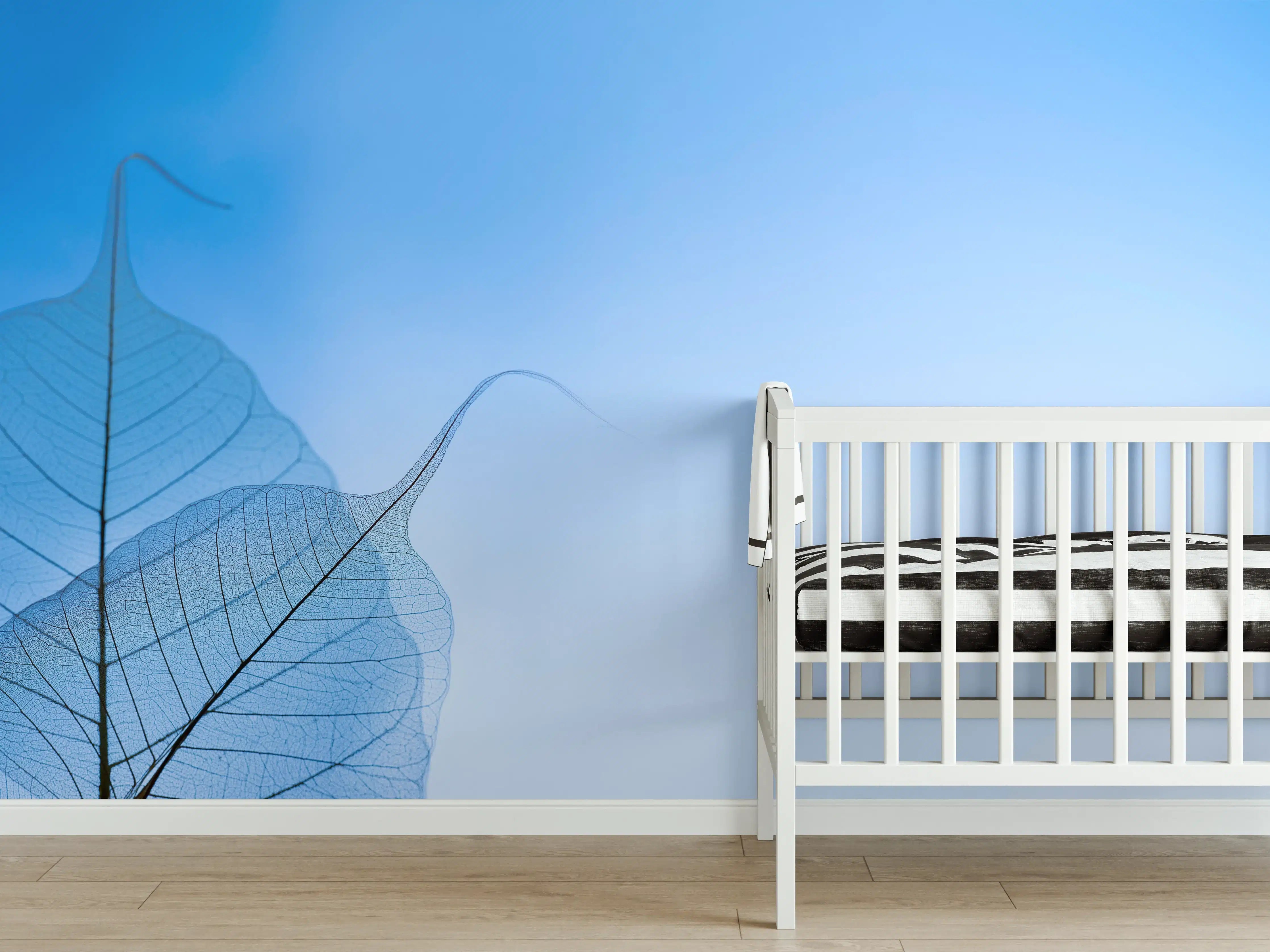 Babyzimmer Wandgestaltung - Blau-Veined Transparentes Blattbild