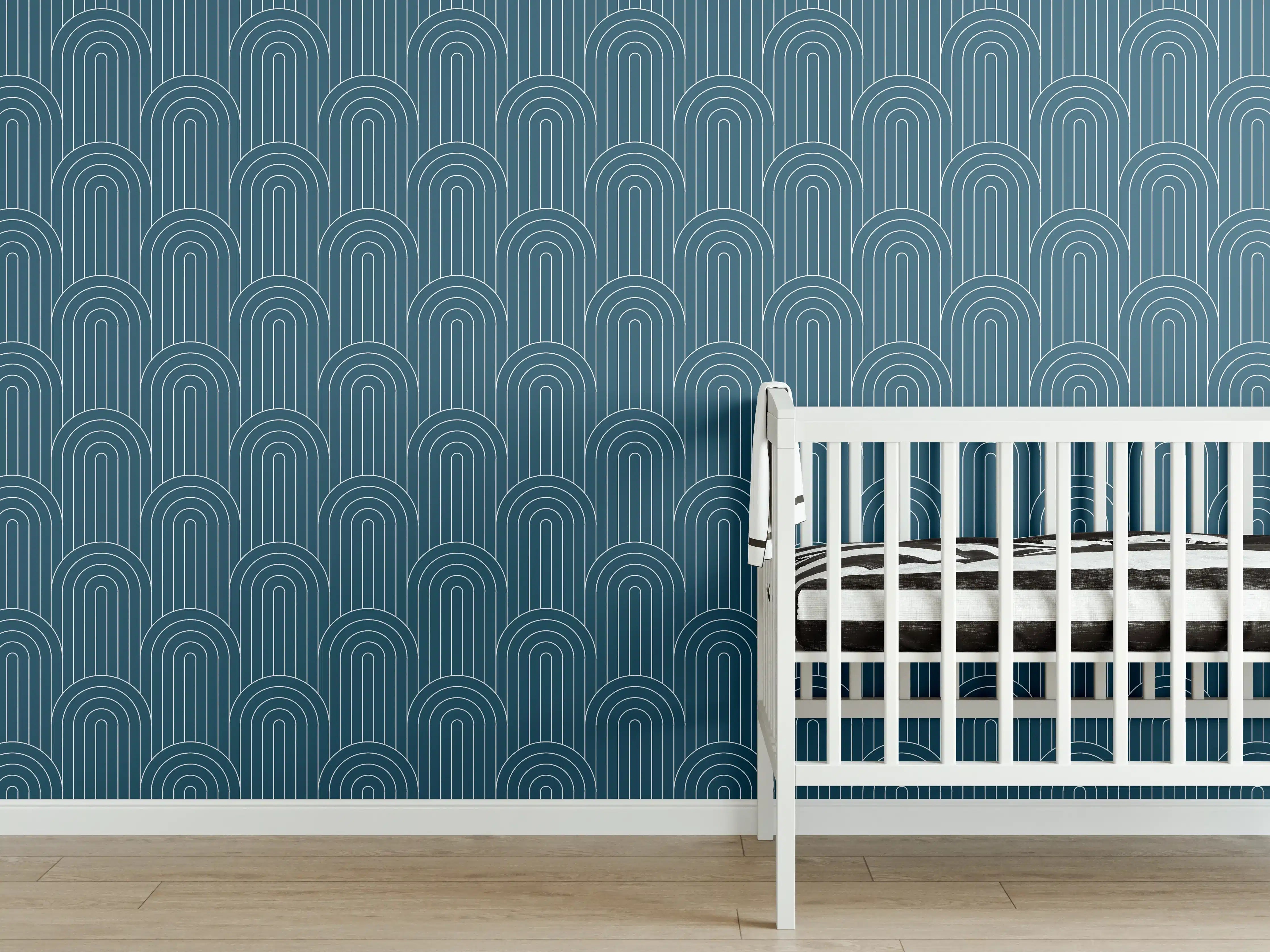 Babyzimmer Wandgestaltung - Blau petrol Wandgestaltung