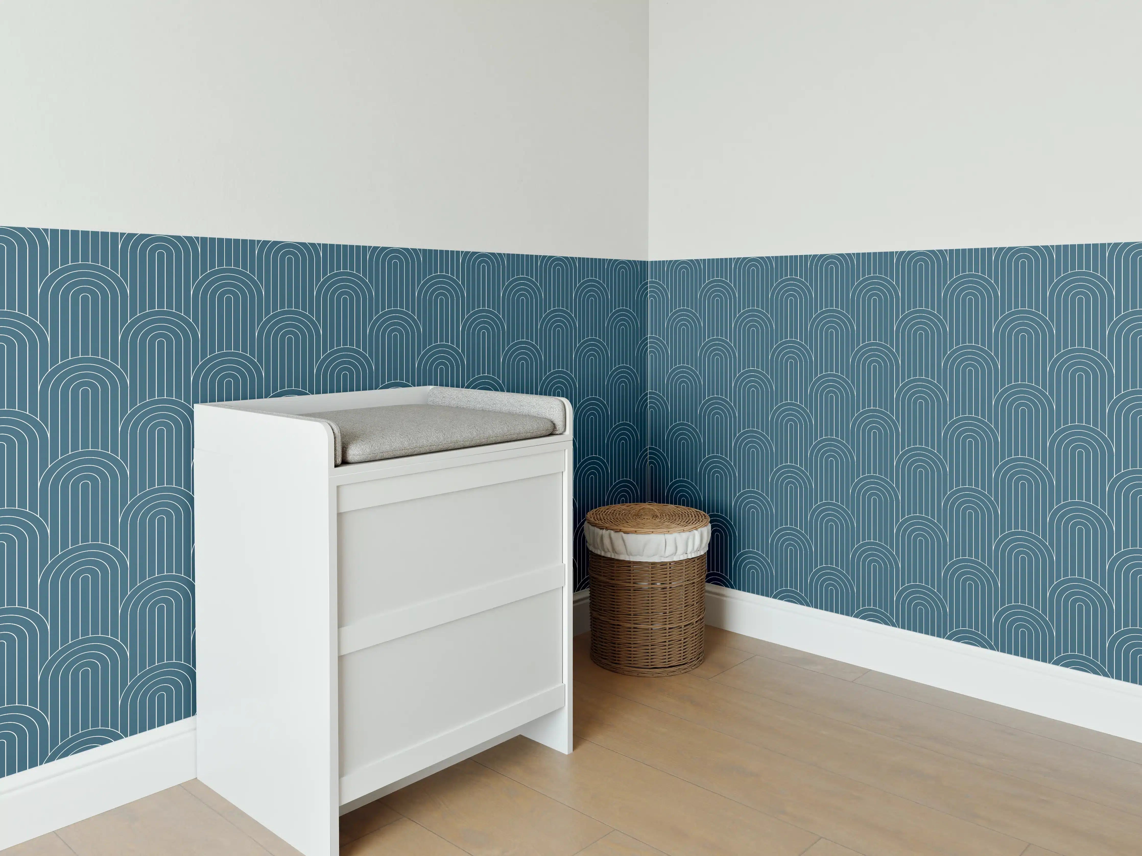 Babyzimmer Wandgestaltung - Blau petrol Wandgestaltung