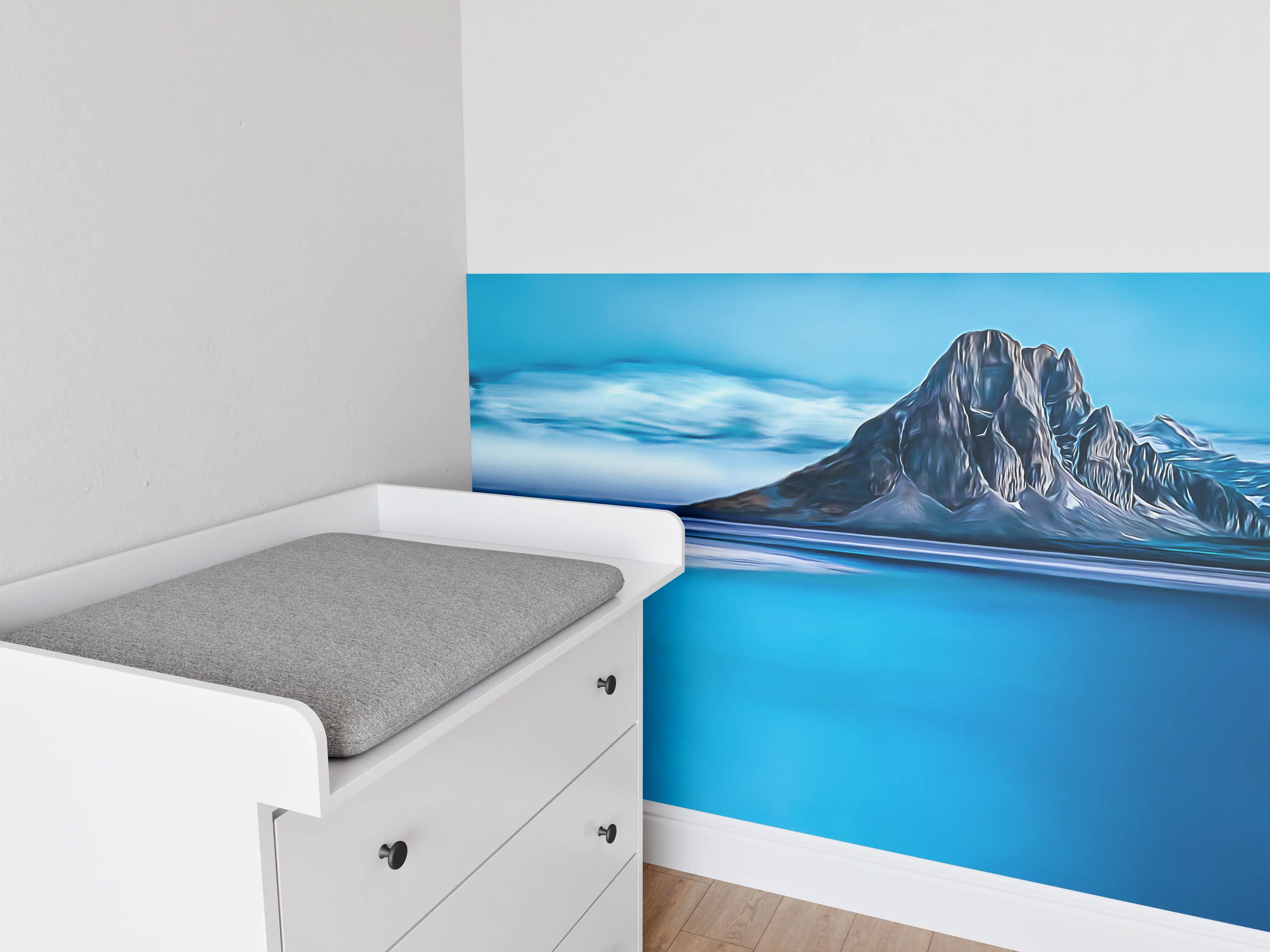 Babyzimmer Wandgestaltung - Blaue Gletscherlandschaft