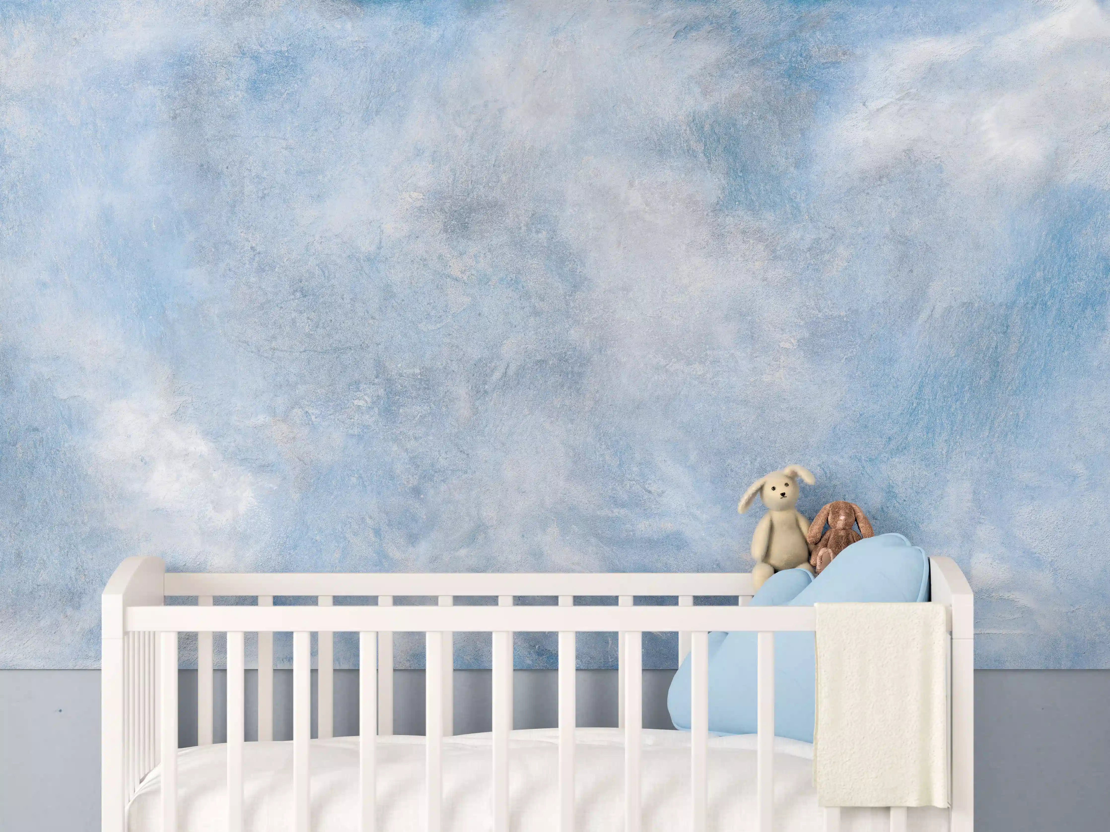 Babyzimmer Wandgestaltung - Blaue Marmor Textur
