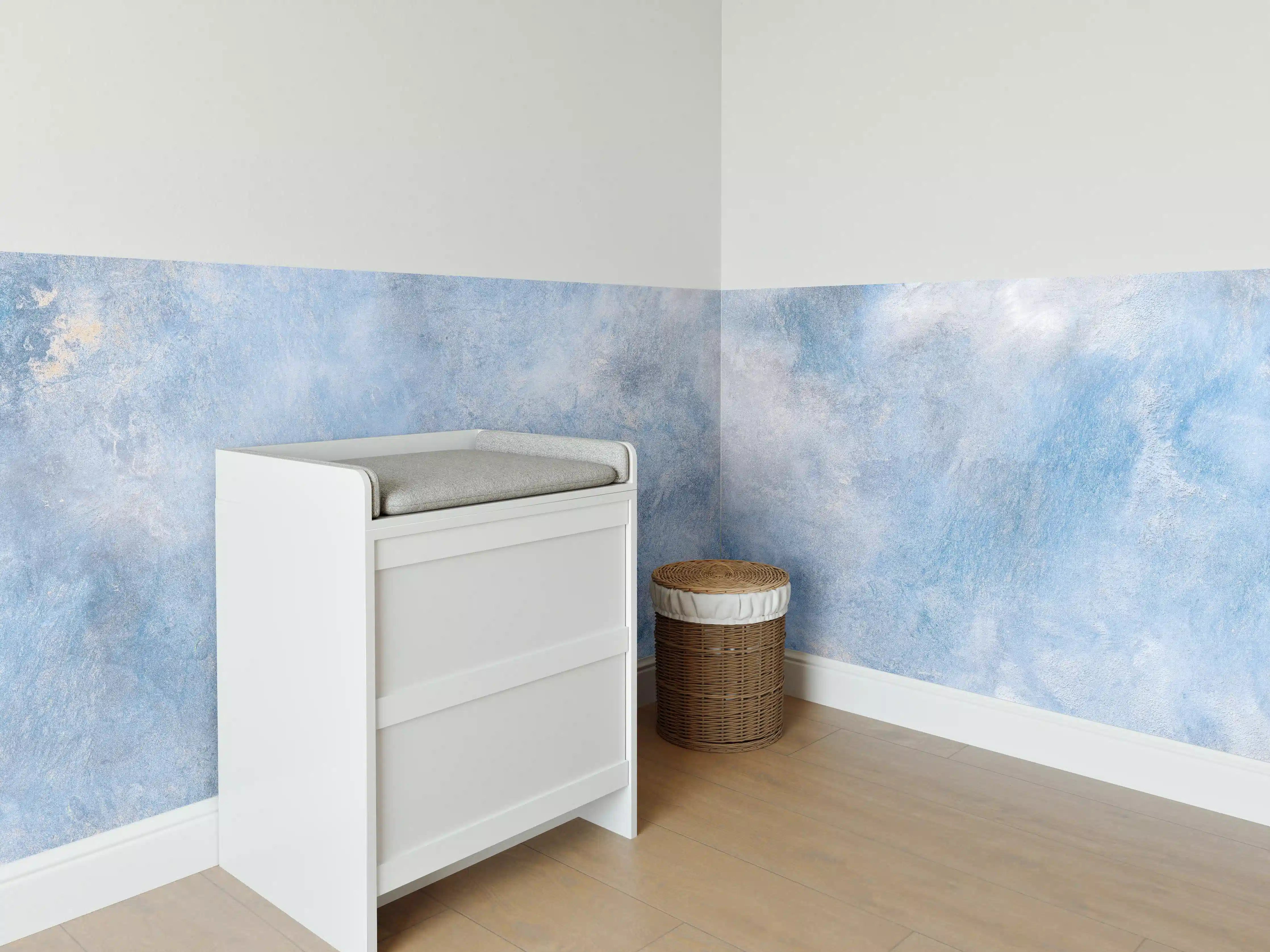 Babyzimmer Wandgestaltung - Blaue Marmor Textur