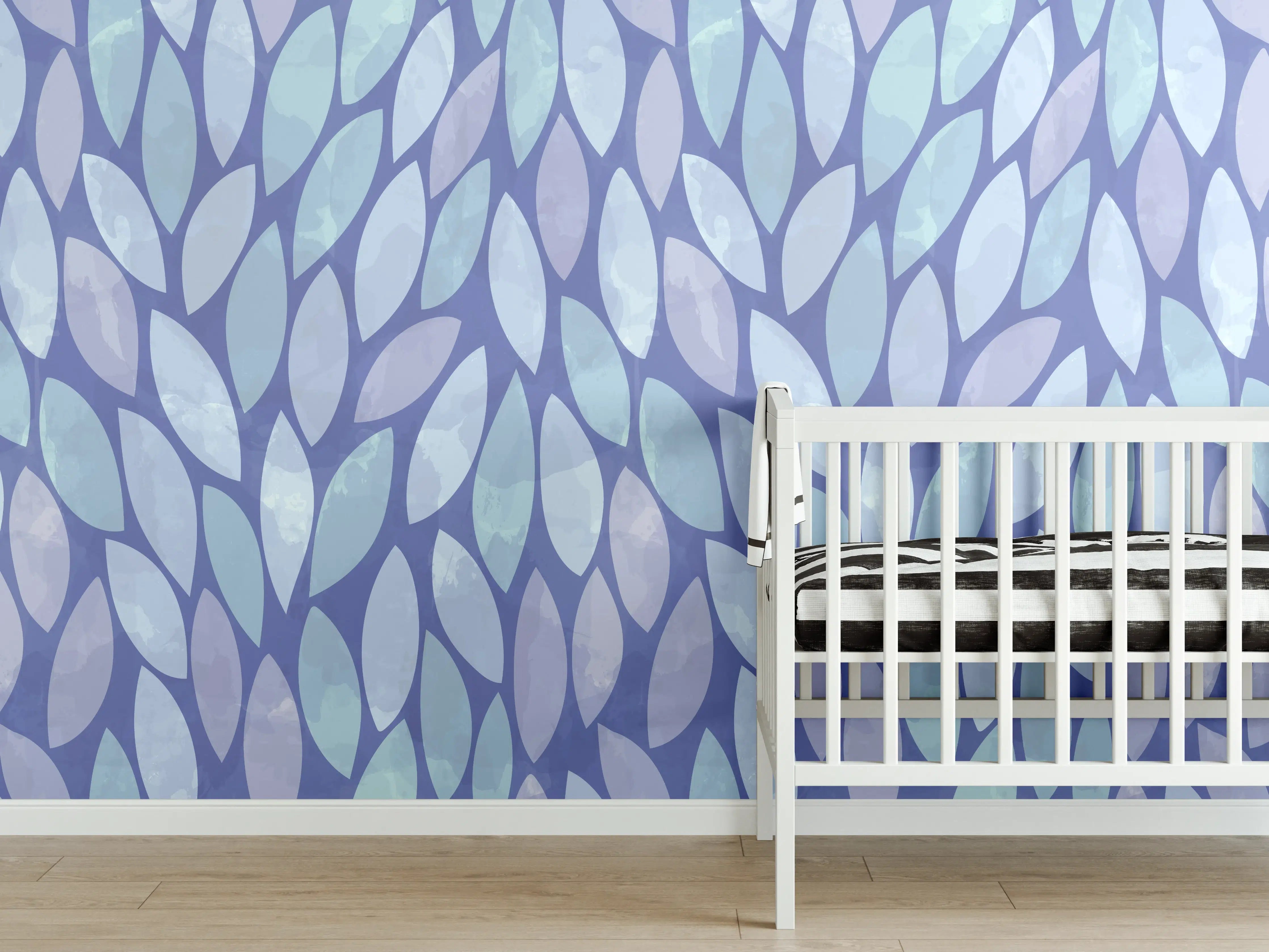 Babyzimmer Wandgestaltung - Blaue Mosaikmuster-Wandgestaltung