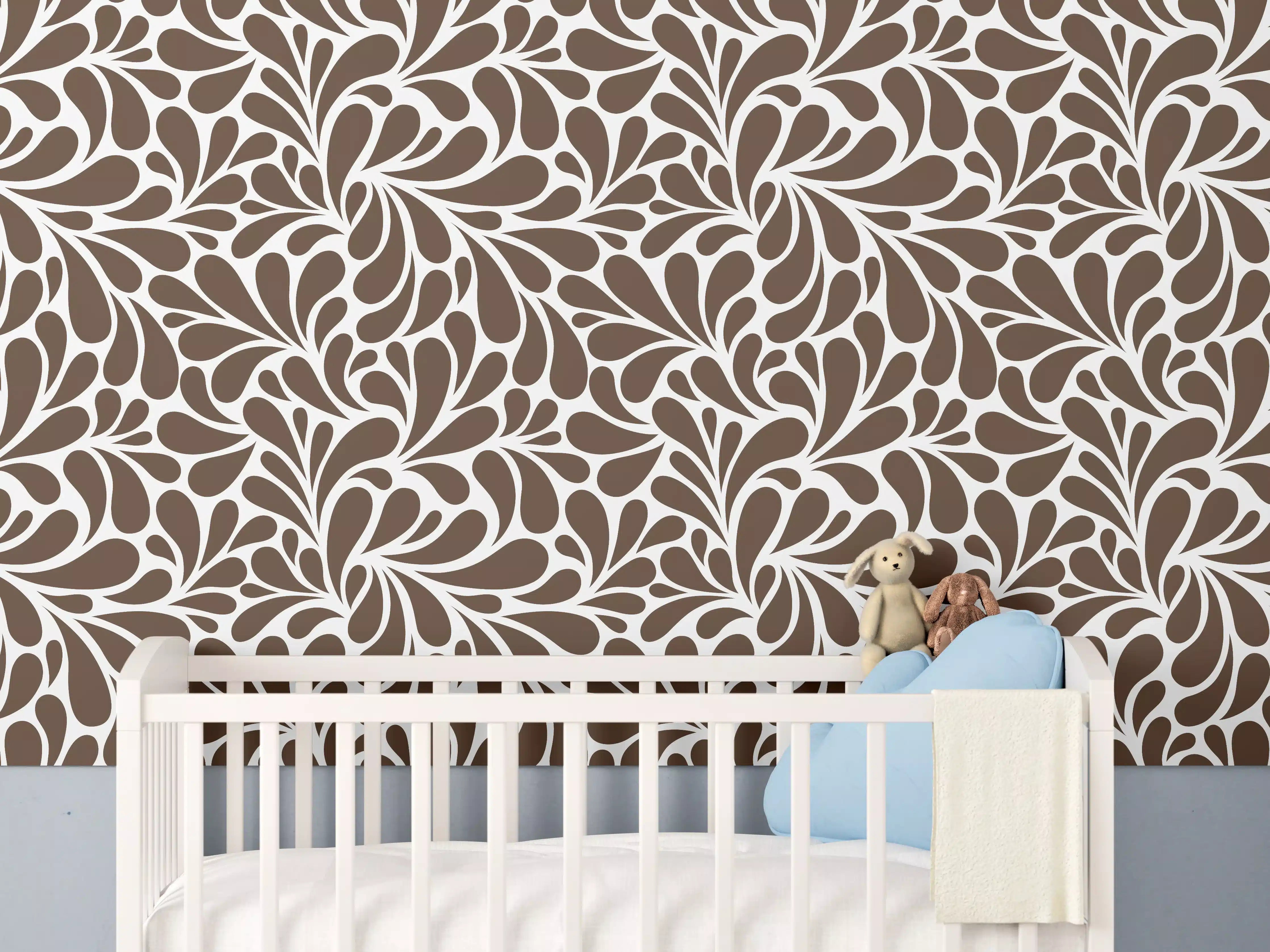 Babyzimmer Wandgestaltung - Blaue Wasserfall-Wand