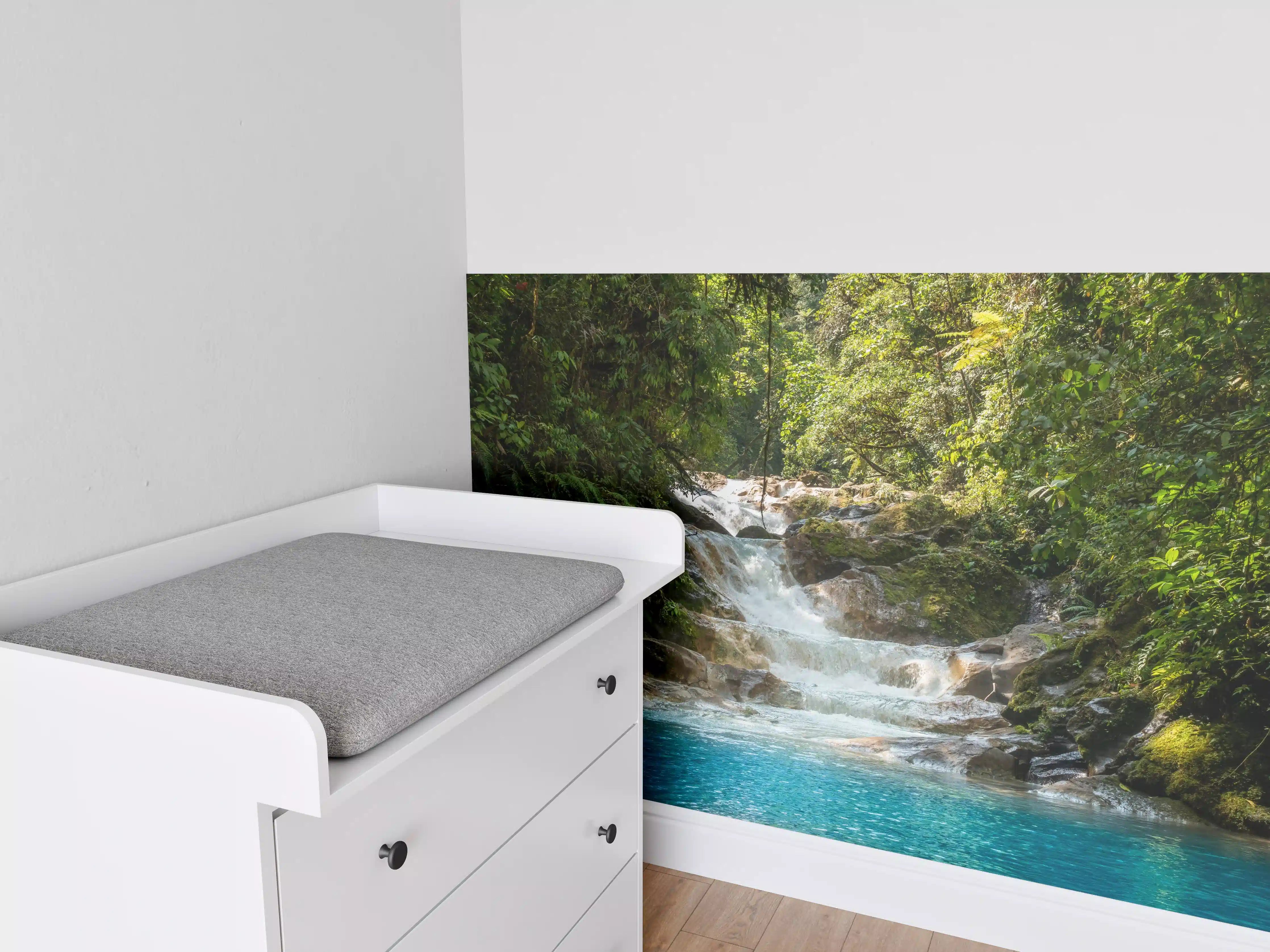 Babyzimmer Wandgestaltung - Blauer Costa Rica Wasserfall