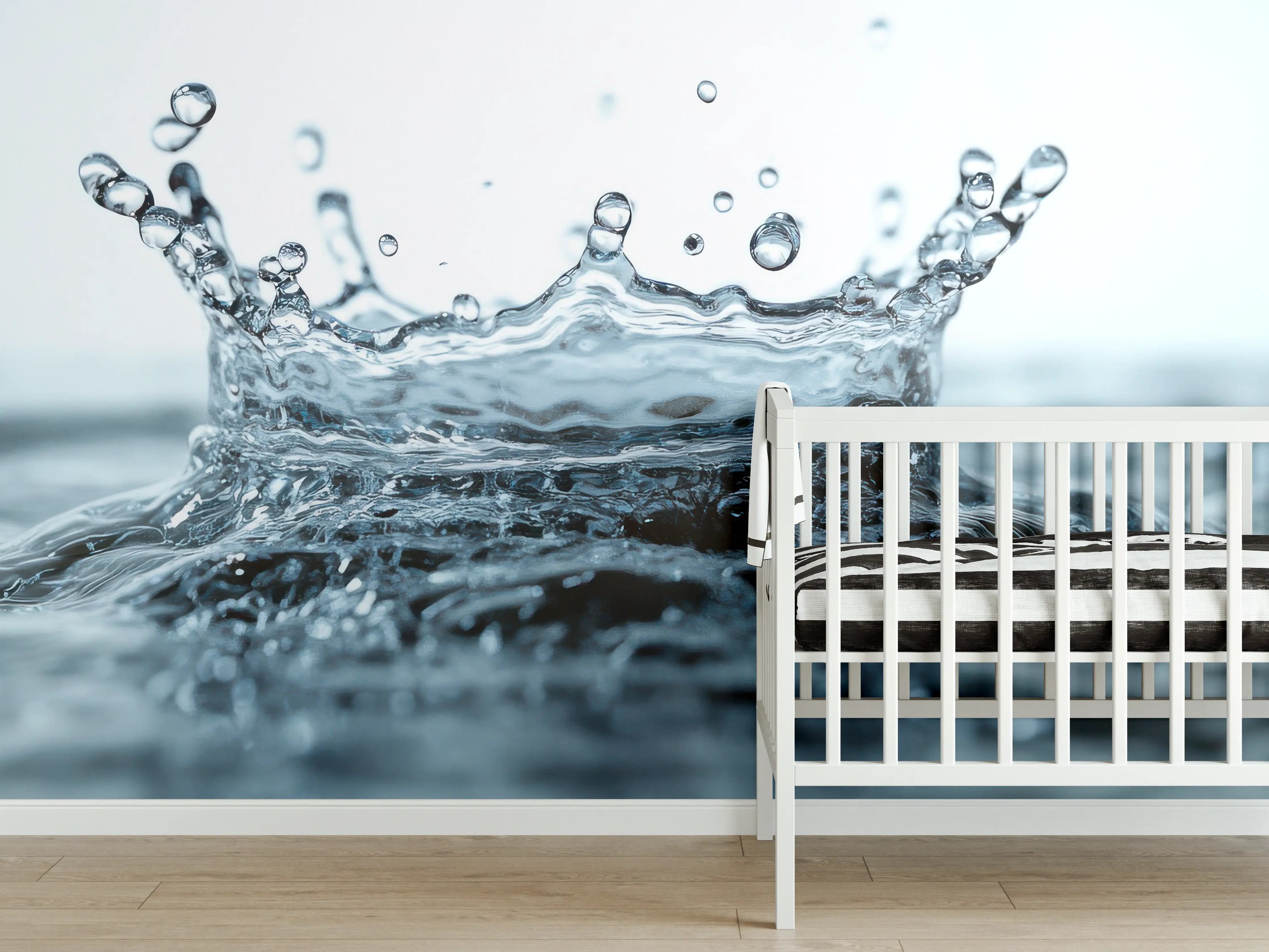 Babyzimmer Wandgestaltung - Blauer Wasser-Splash