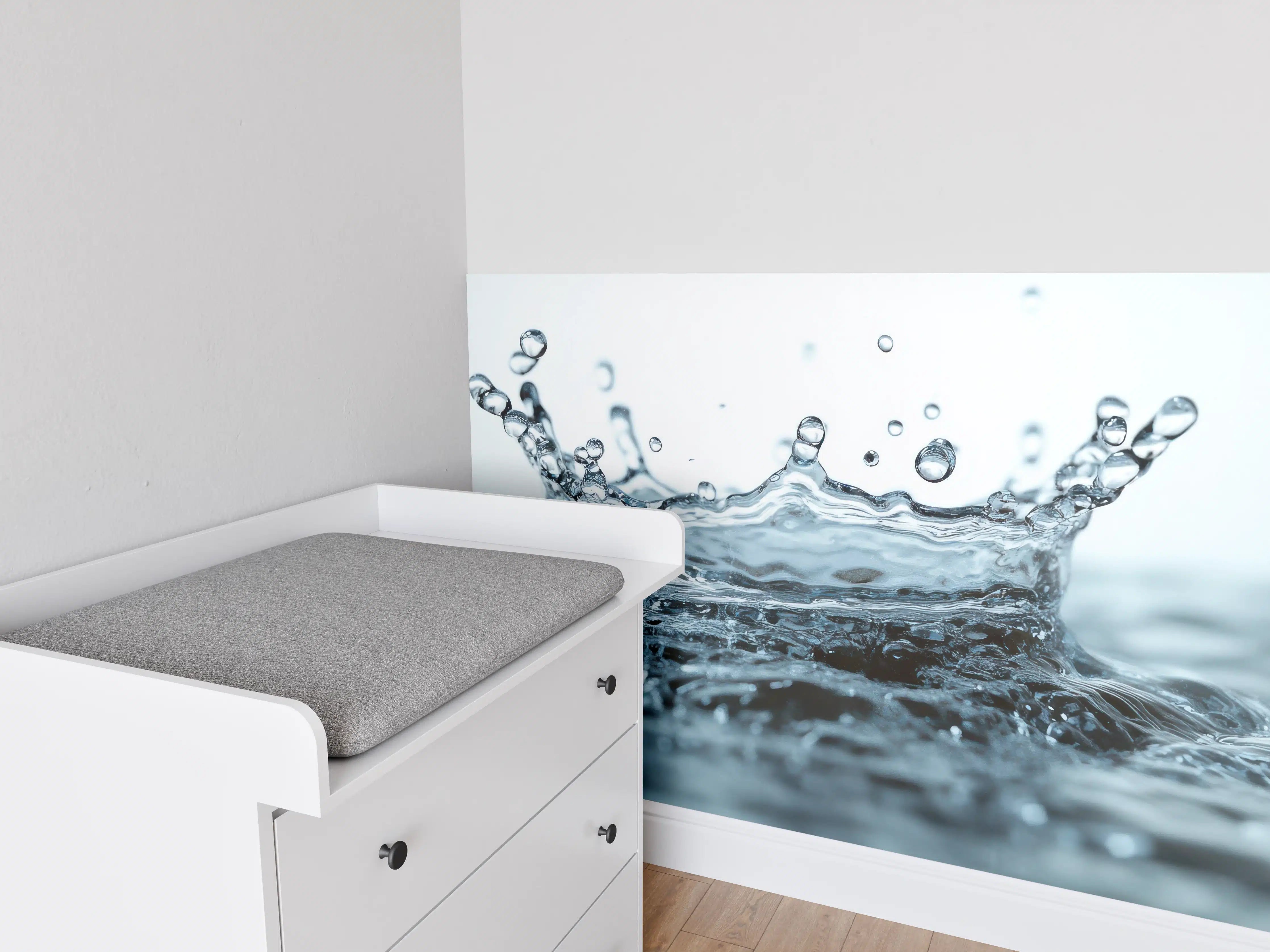Babyzimmer Wandgestaltung - Blauer Wasser-Splash