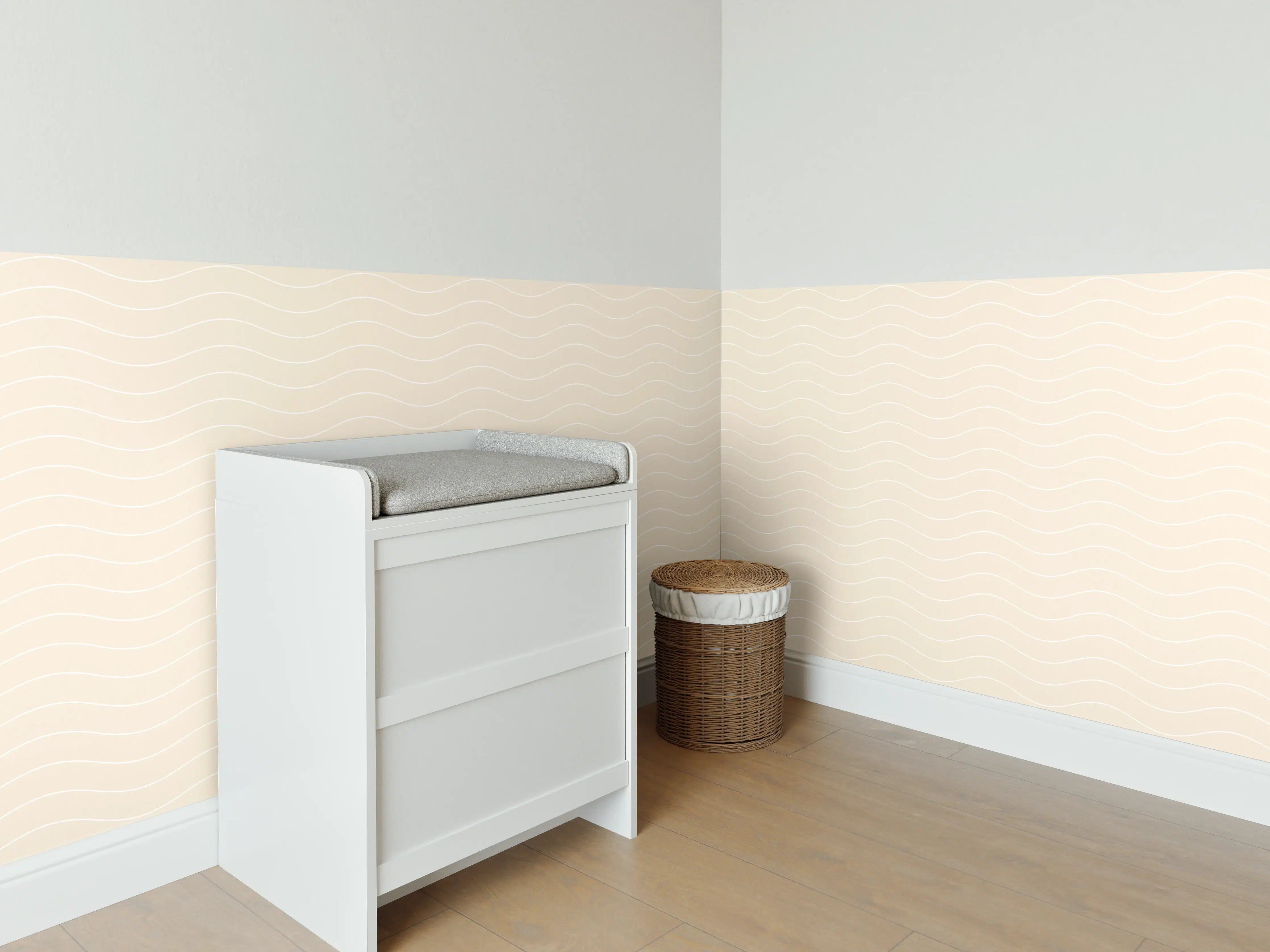 Babyzimmer Wandgestaltung - Blauer Wasserfall mit beruhigender Wirkung