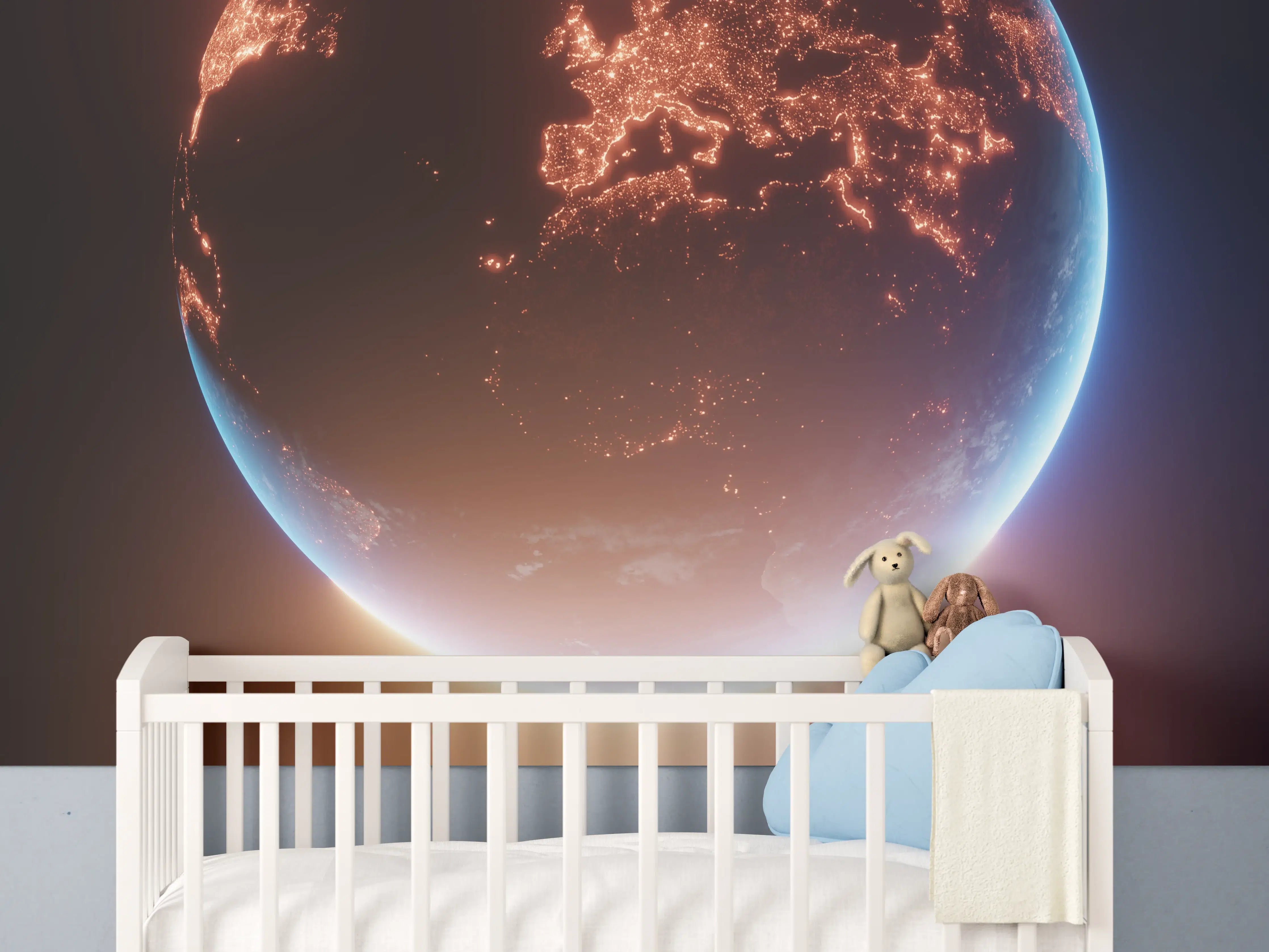 Babyzimmer Wandgestaltung - Blick auf Planeten