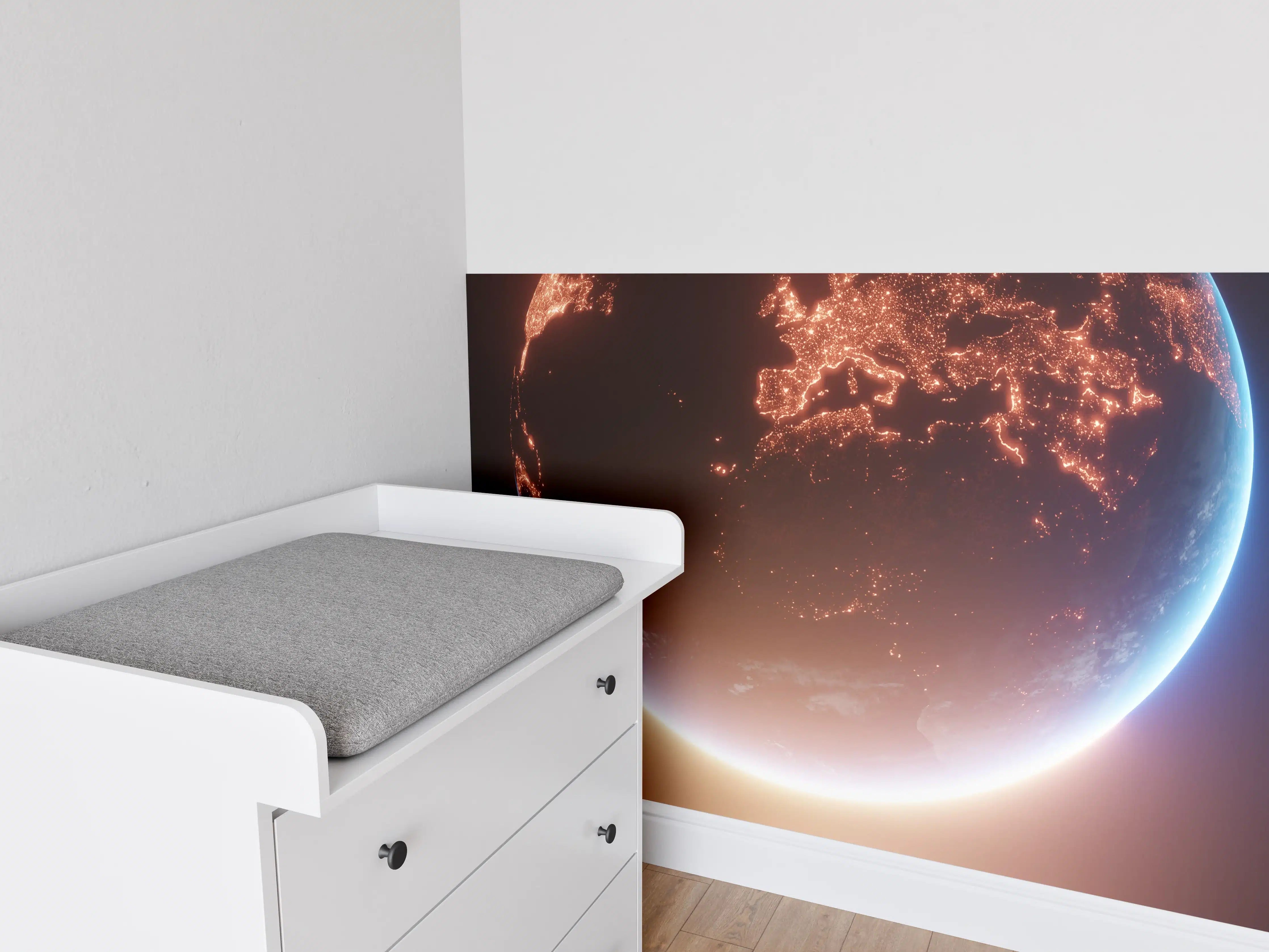 Babyzimmer Wandgestaltung - Blick auf Planeten