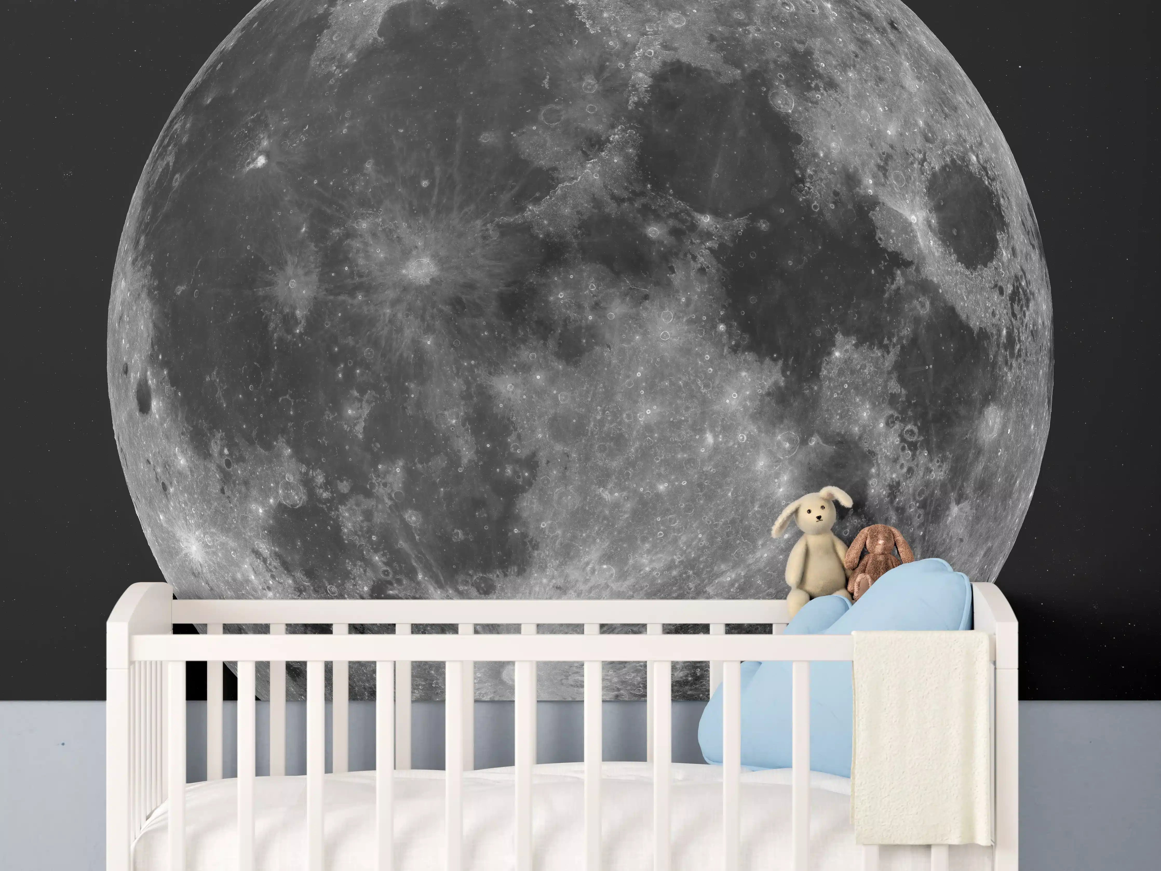 Babyzimmer Wandgestaltung - Blick auf den Mond - NASA