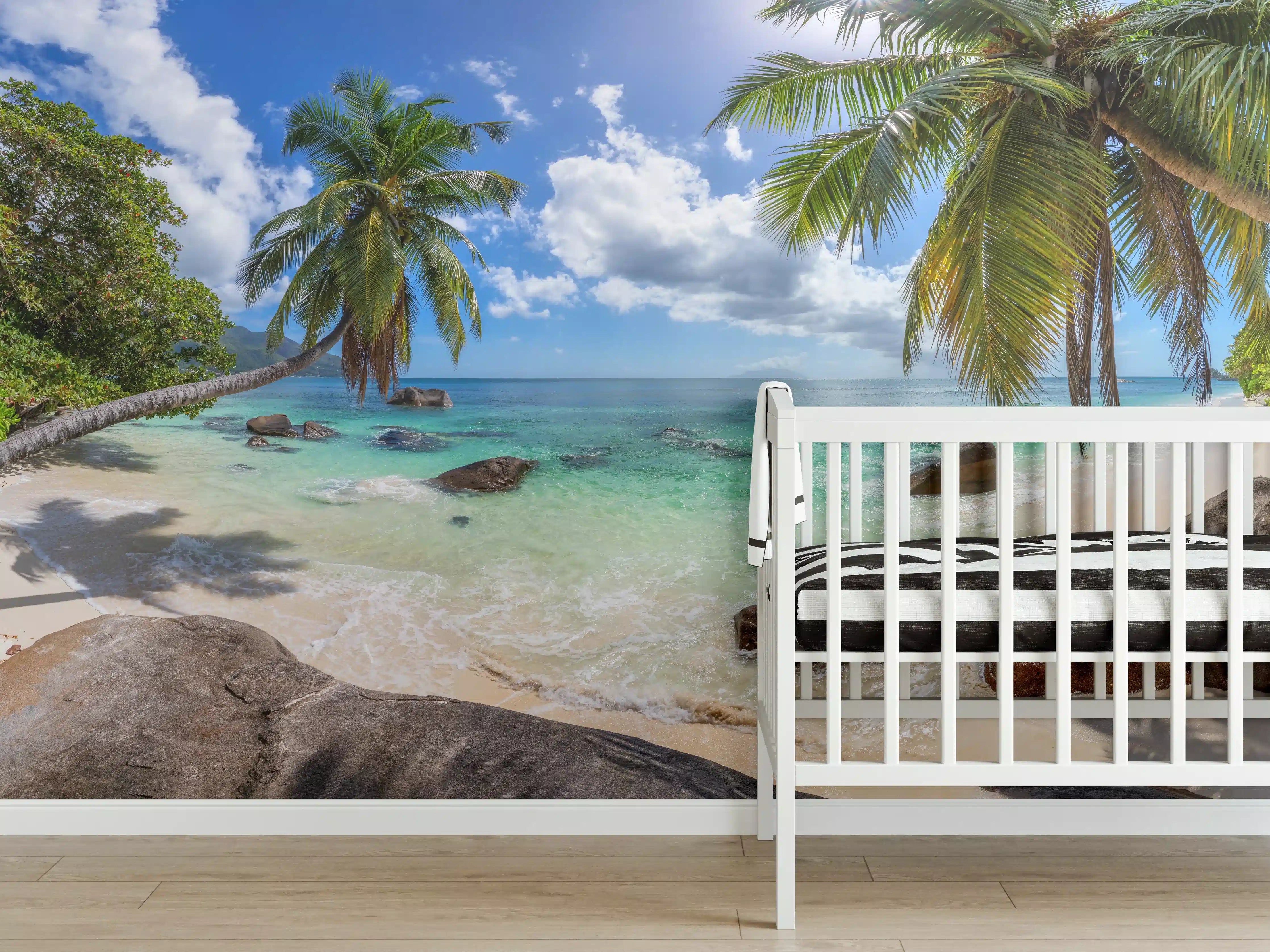 Babyzimmer Wandgestaltung - Blick auf den schönen tropischen Strand