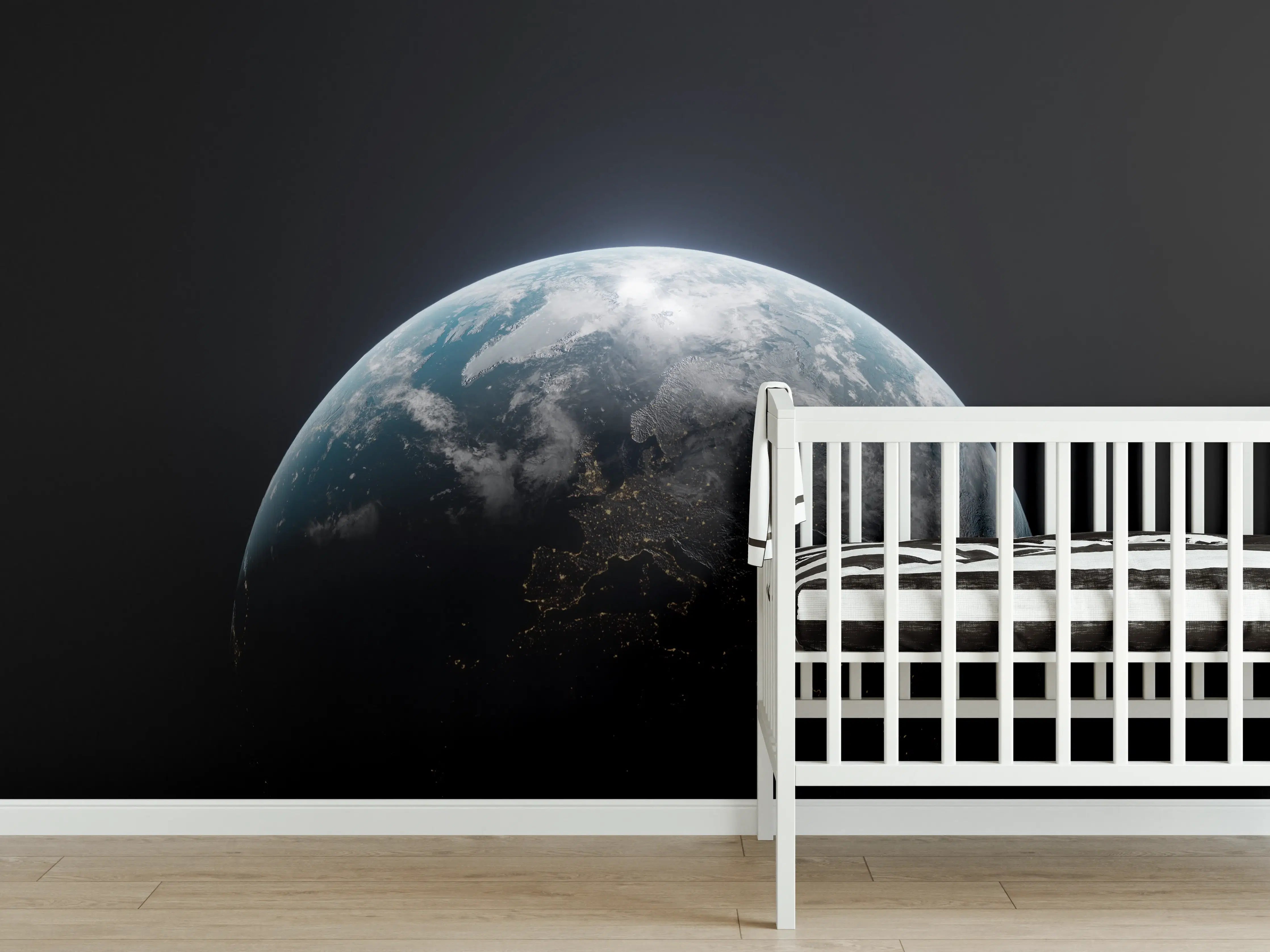 Babyzimmer Wandgestaltung - Blick auf die Erde