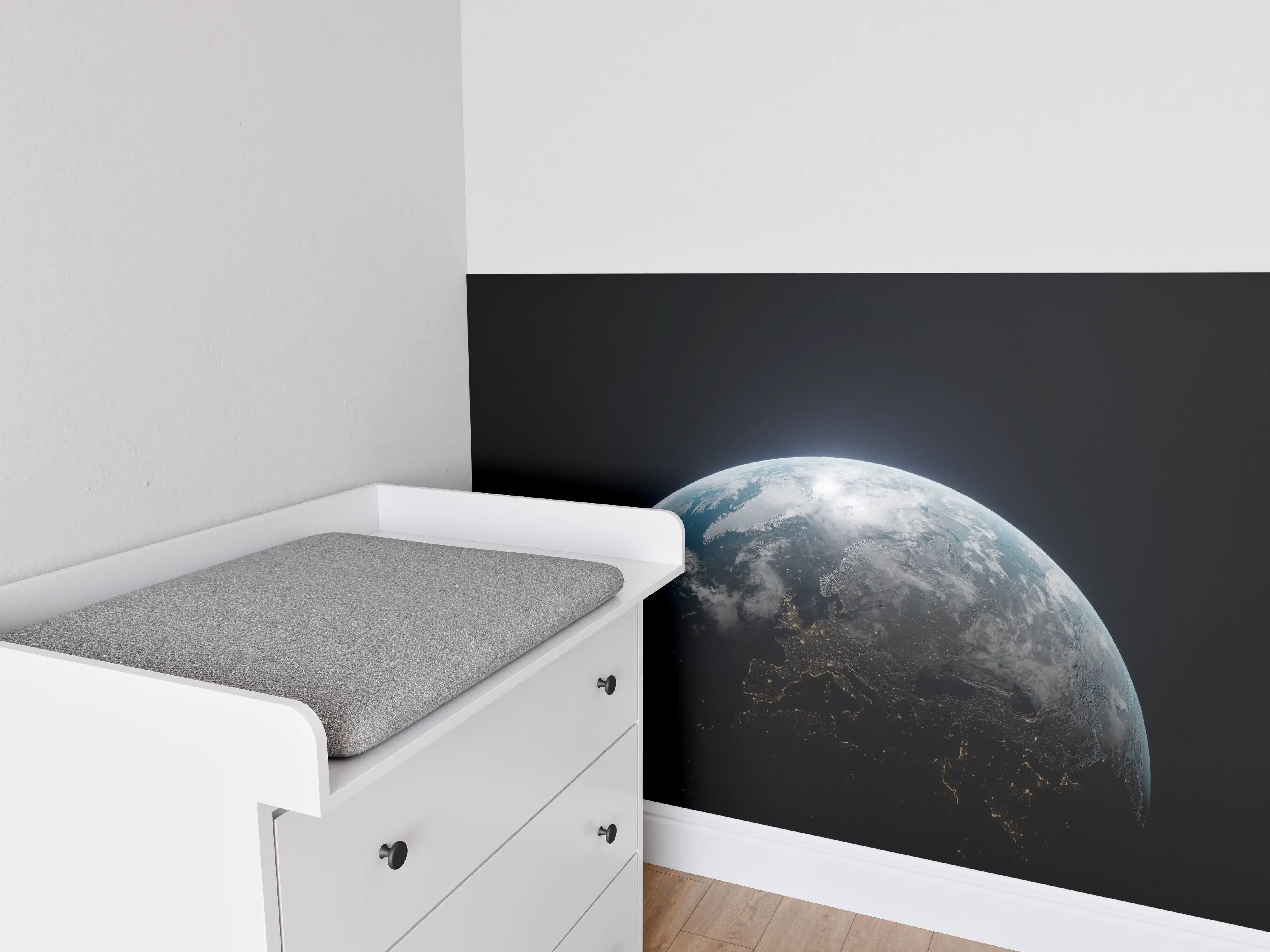 Babyzimmer Wandgestaltung - Blick auf die Erde