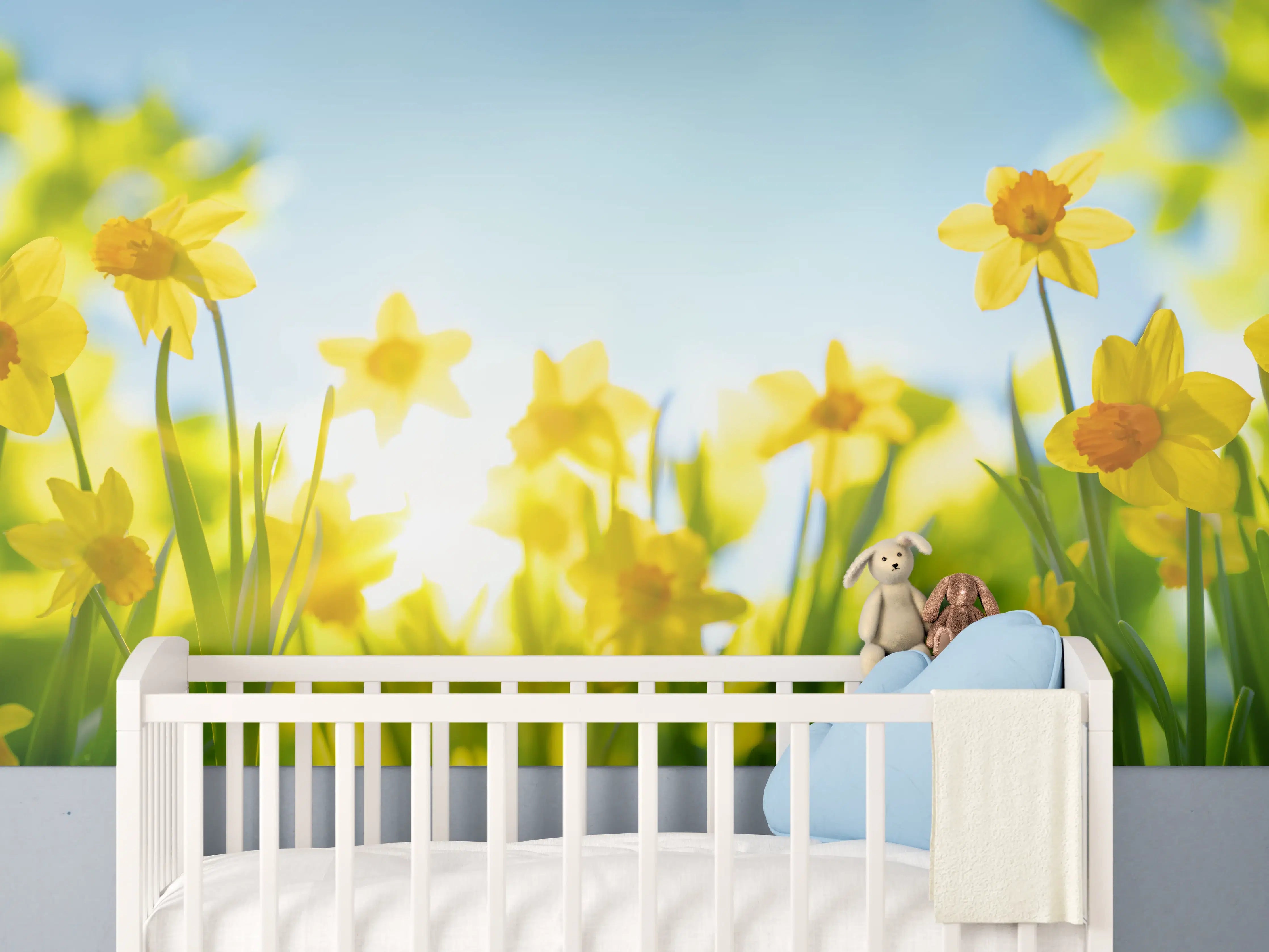 Babyzimmer Wandgestaltung - Blühende Frühlings-Narzissen