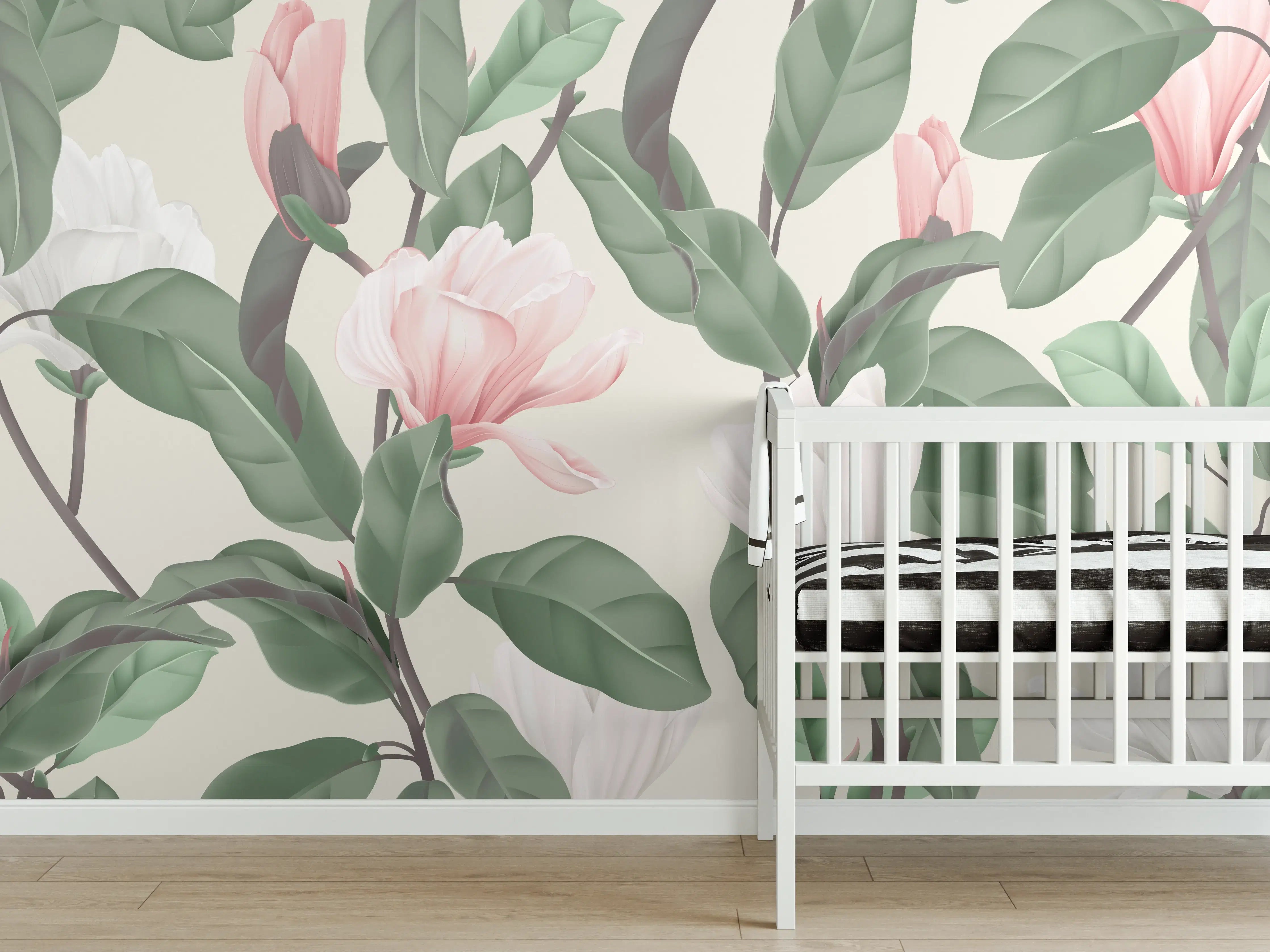 Babyzimmer Wandgestaltung - Blüten - wild & wunderschön