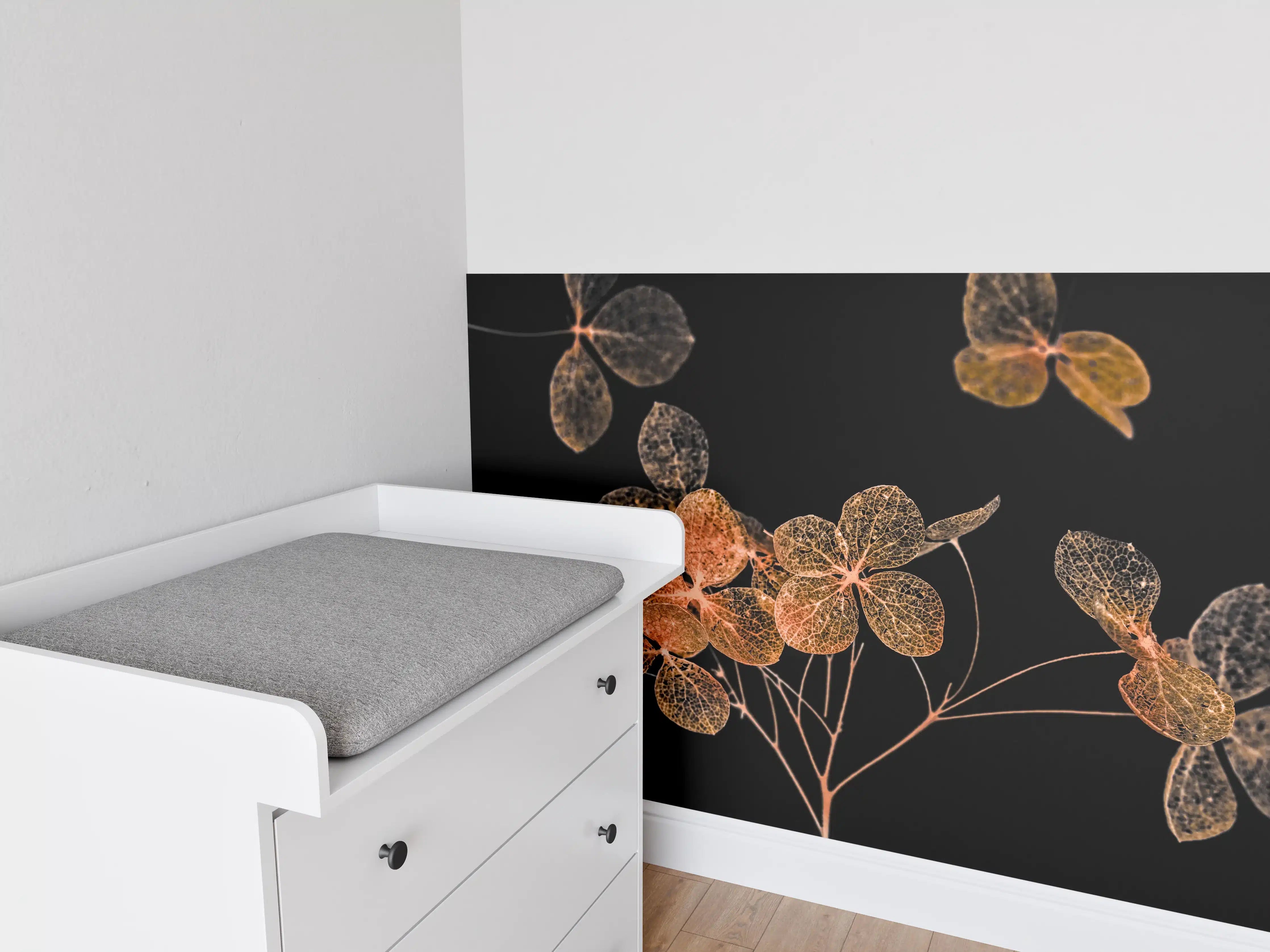 Babyzimmer Wandgestaltung - Blumen im Detail - grafik