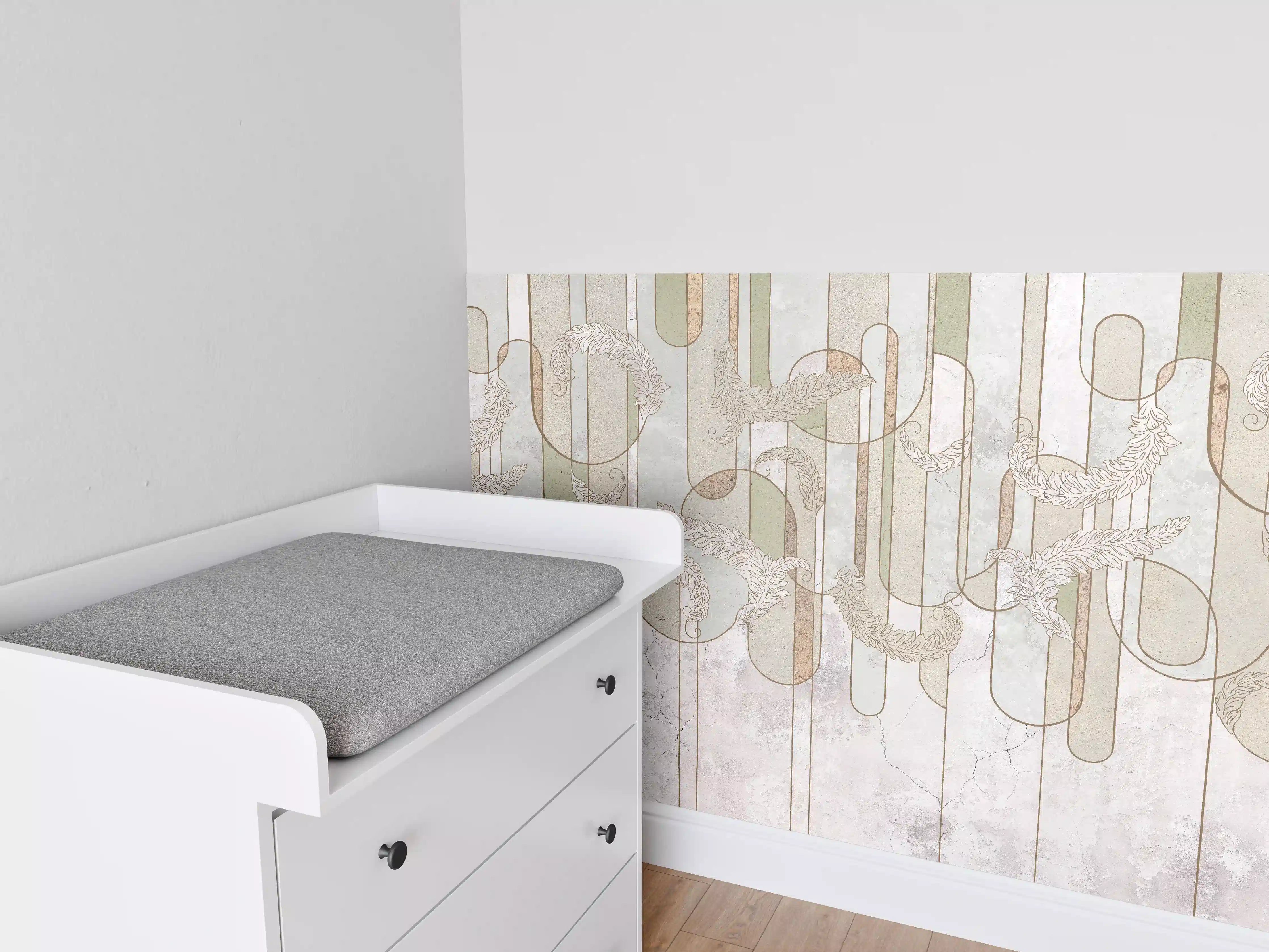 Babyzimmer Wandgestaltung - Blumiges Loft Design