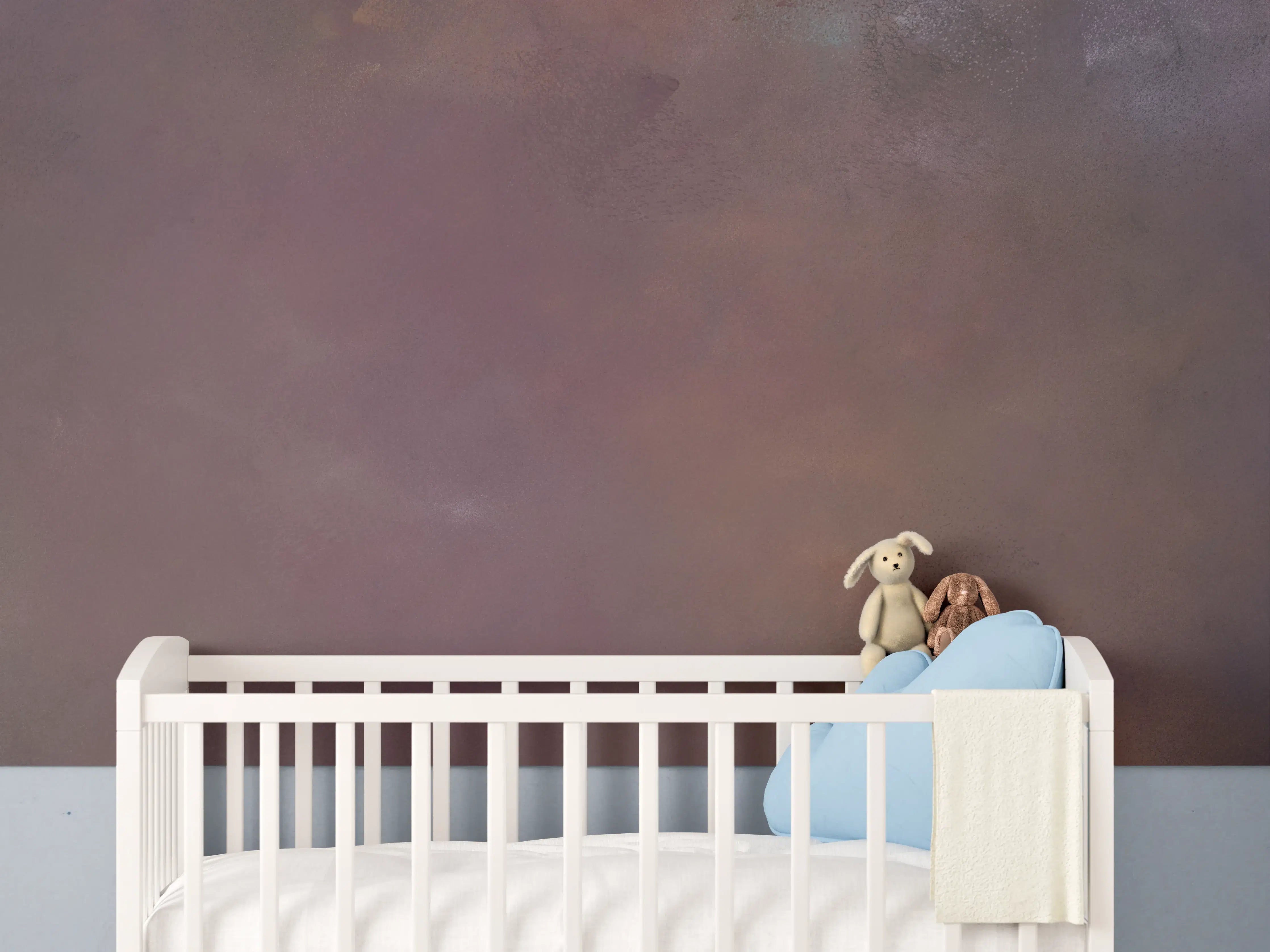 Babyzimmer Wandgestaltung - Boden- und Farbstrukturen in dunklen Tönen
