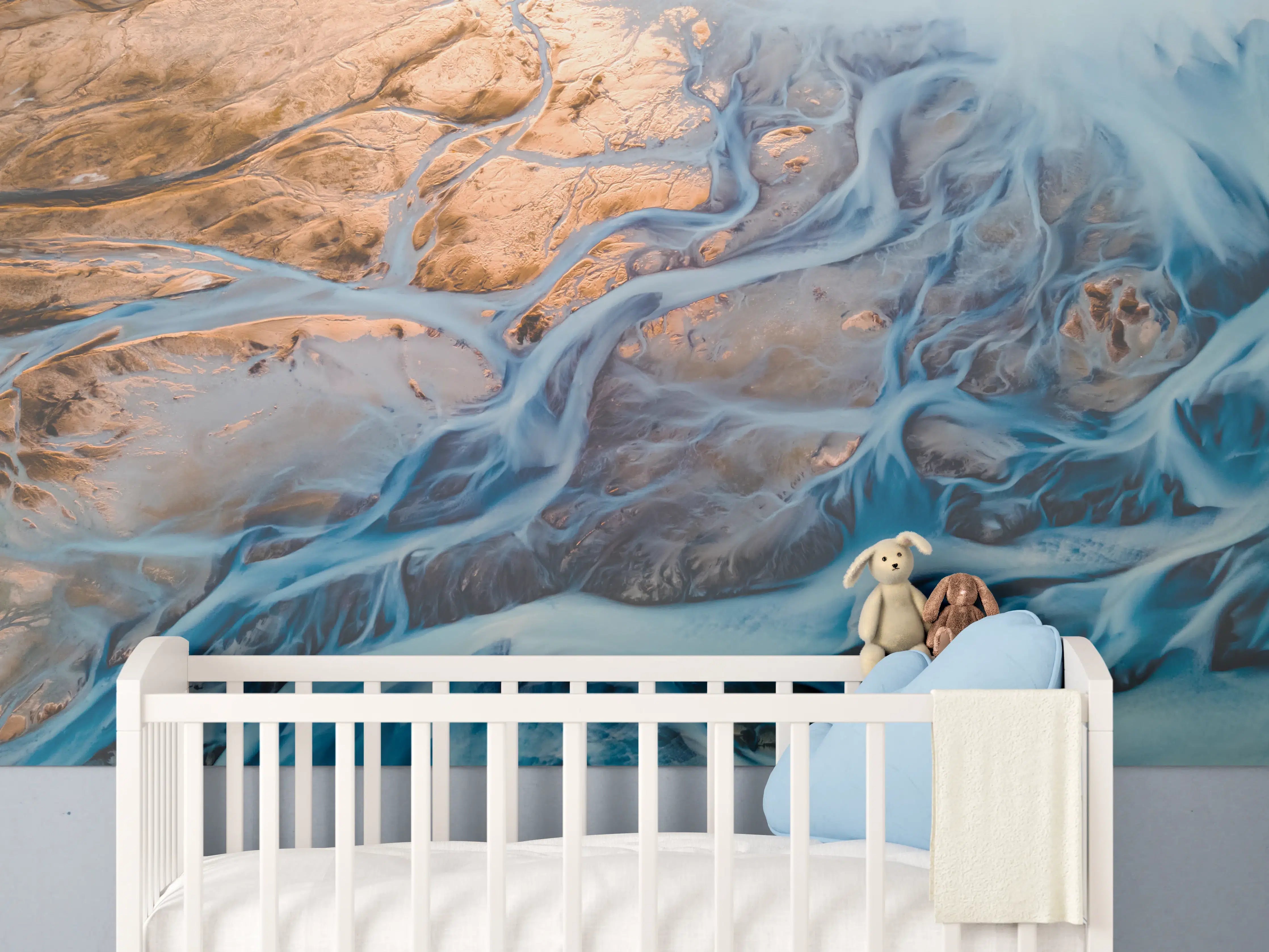 Babyzimmer Wandgestaltung - Bodenbedeckung mit Fluss im Weißen Gebirge