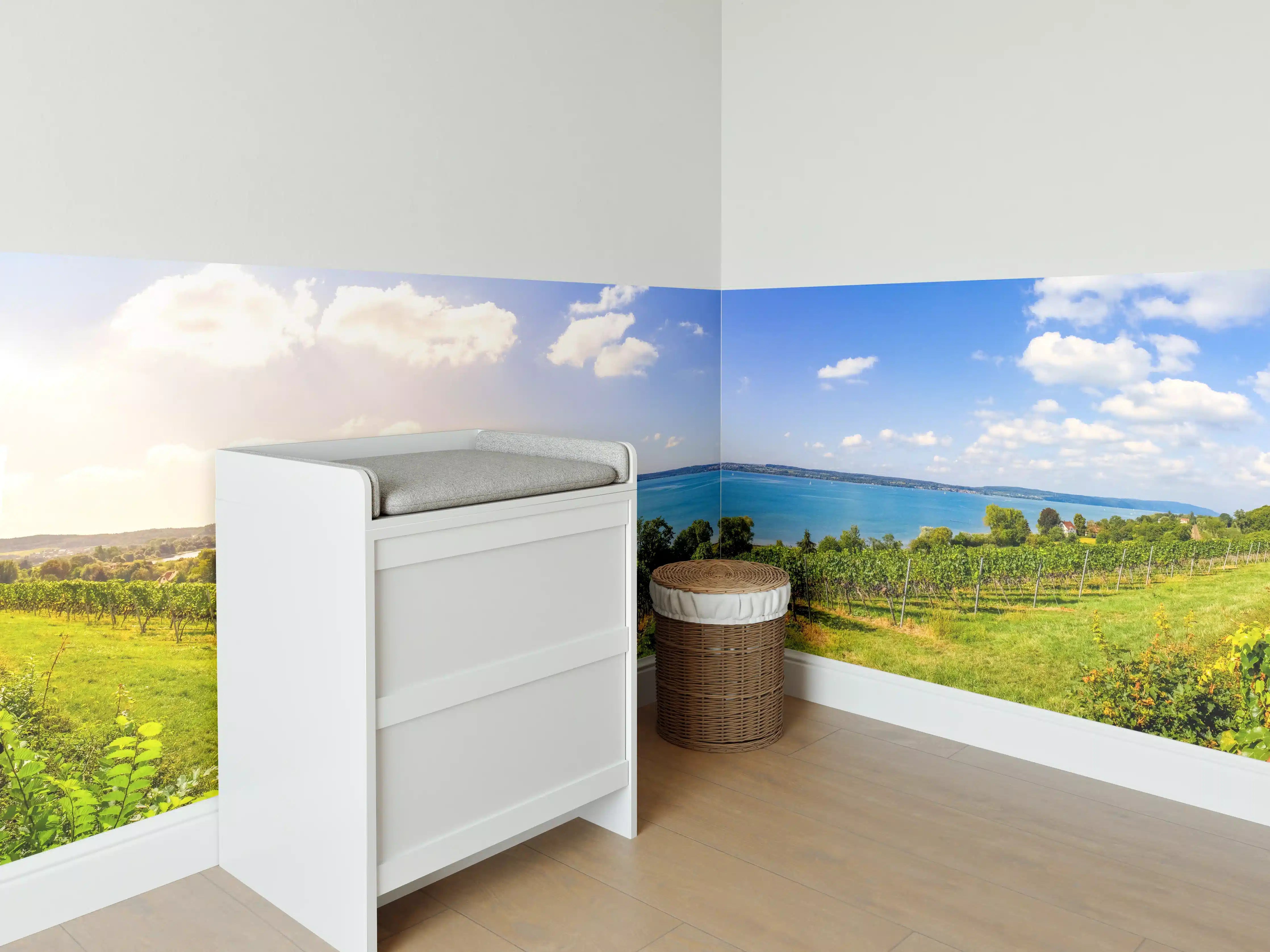 Babyzimmer Wandgestaltung - Bodensee Panorama in Birnau