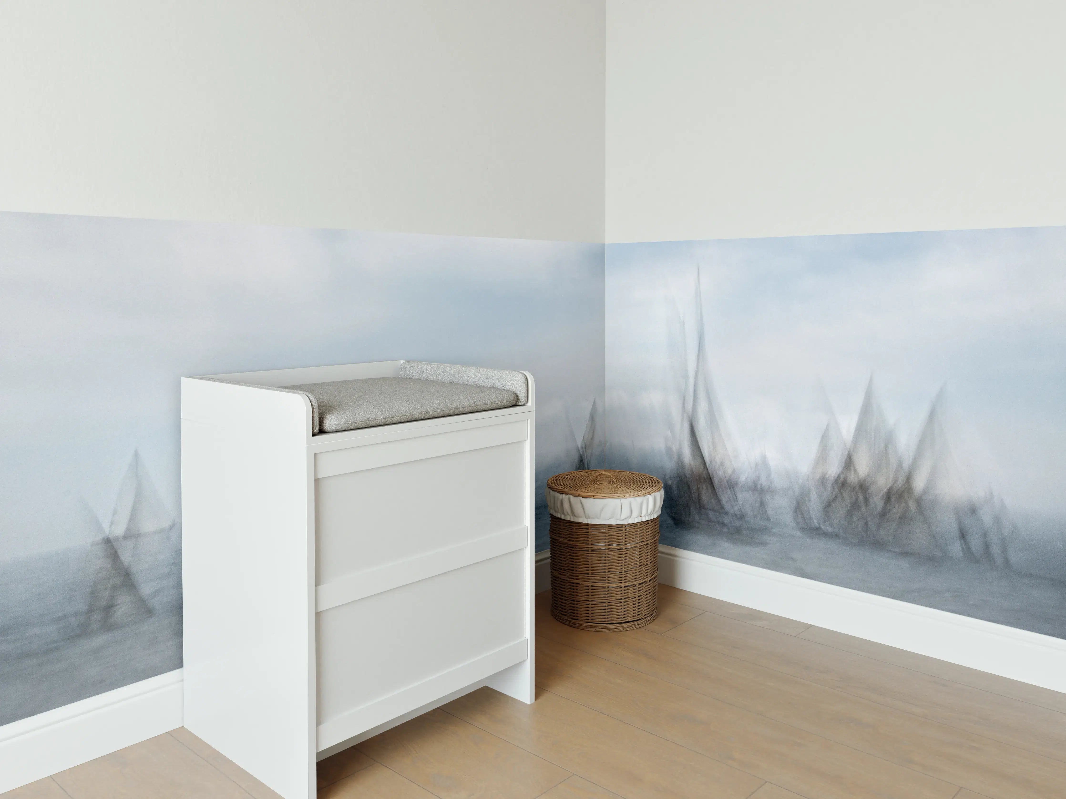Babyzimmer Wandgestaltung - Boote im Meer - Unscharf