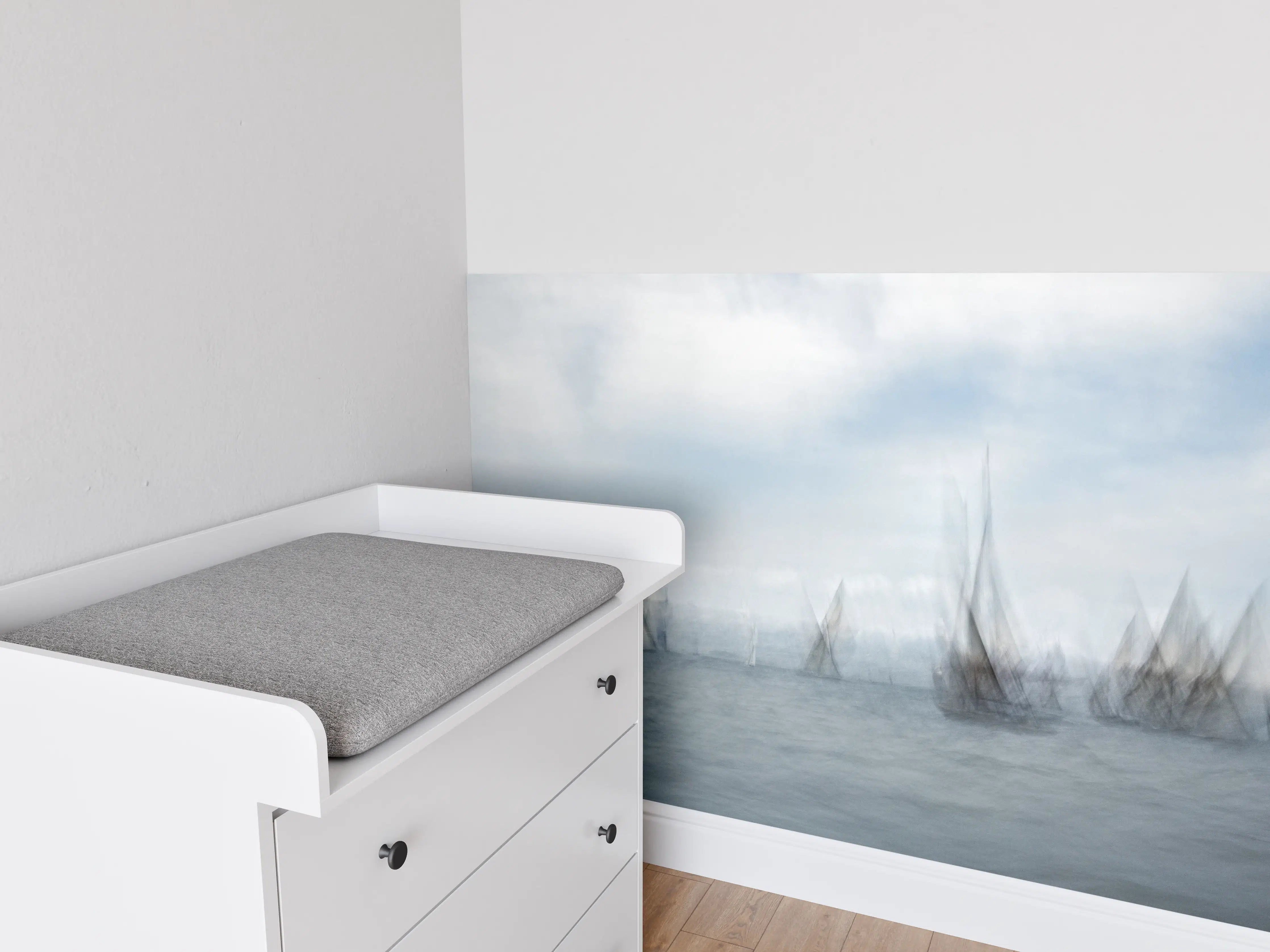 Babyzimmer Wandgestaltung - Boote im Meer - Unscharf