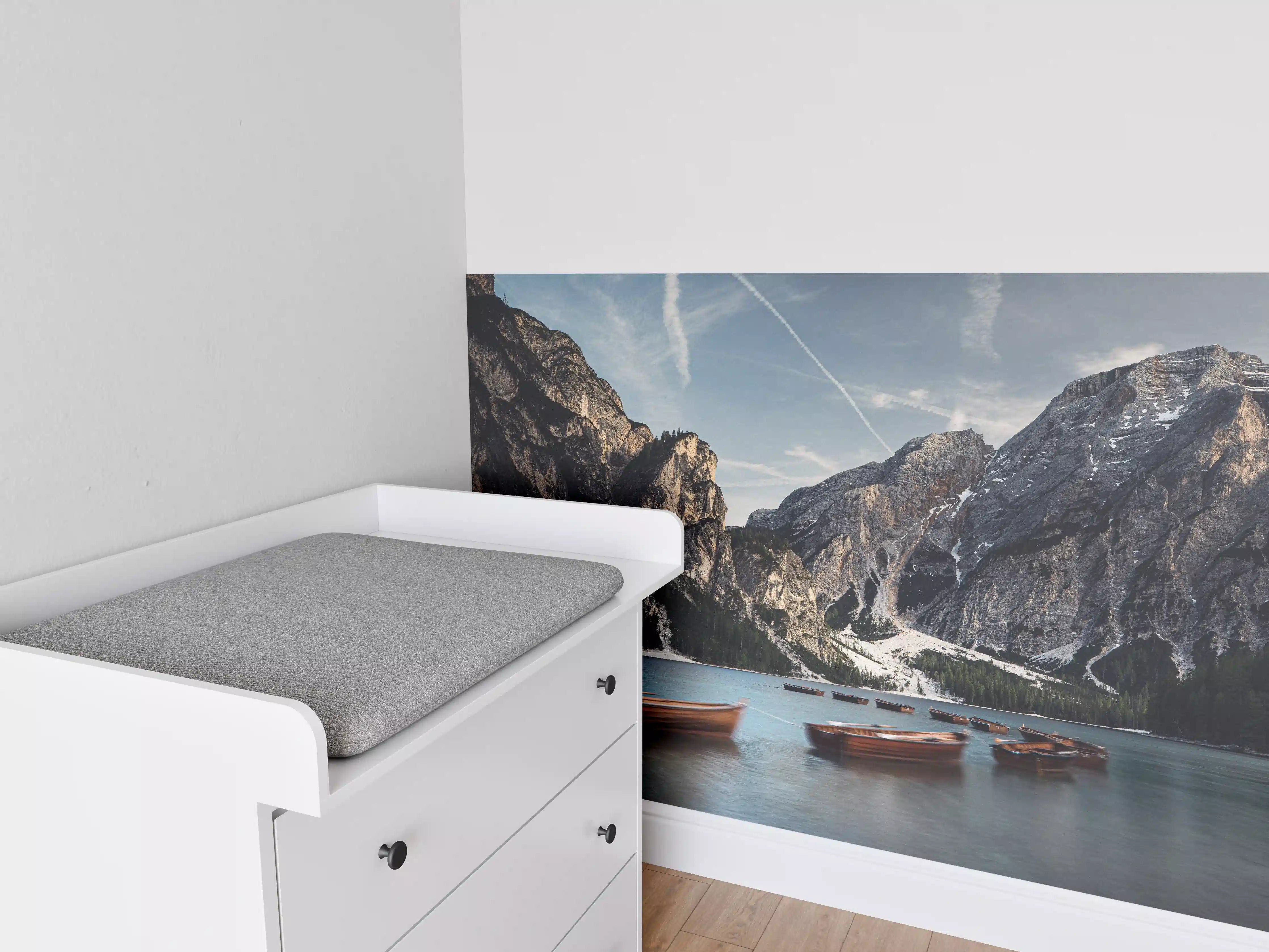 Babyzimmer Wandgestaltung - Braies See Reflexion Abendstimmung