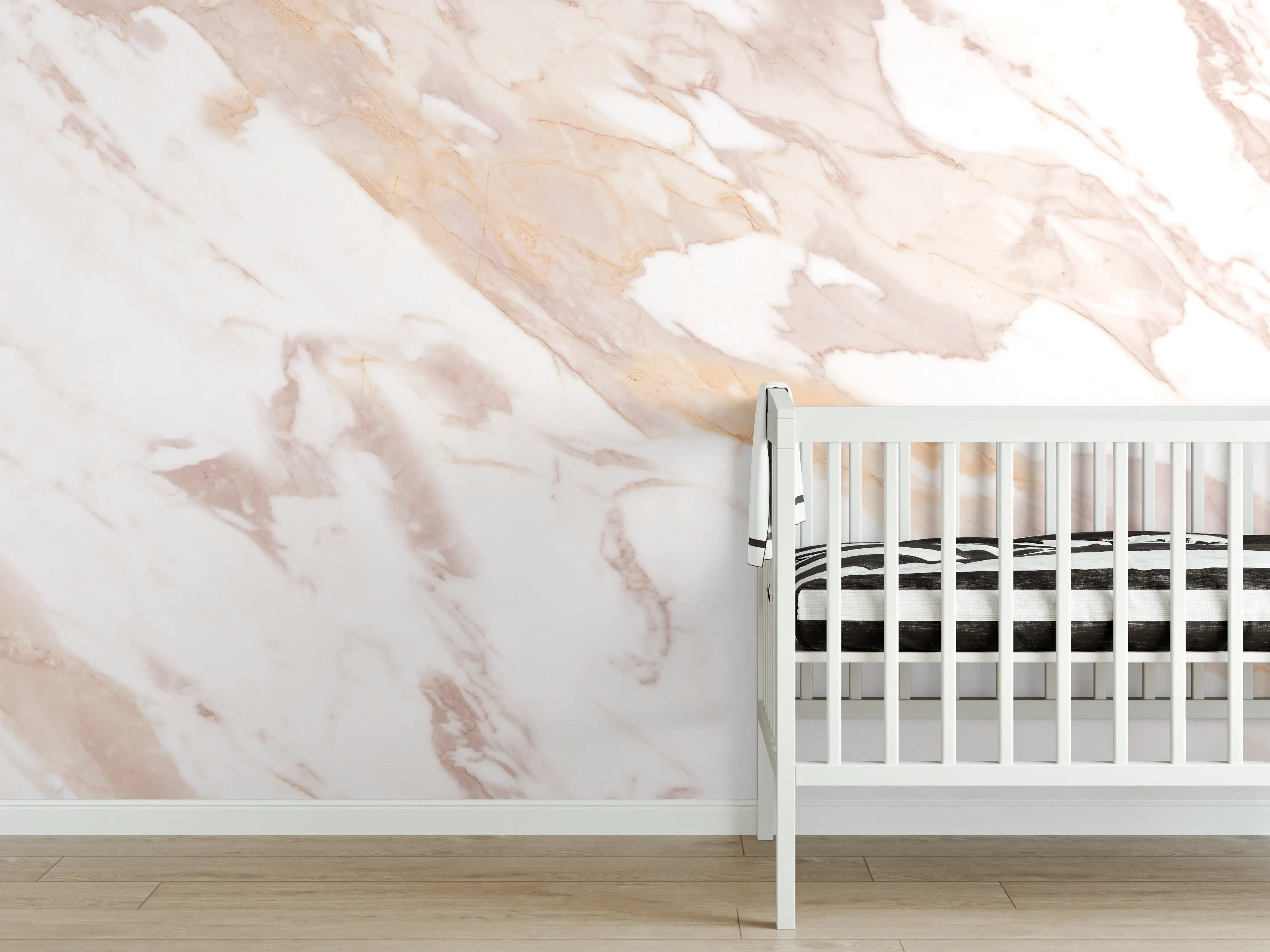 Babyzimmer Wandgestaltung - Braun-beiger Marmor