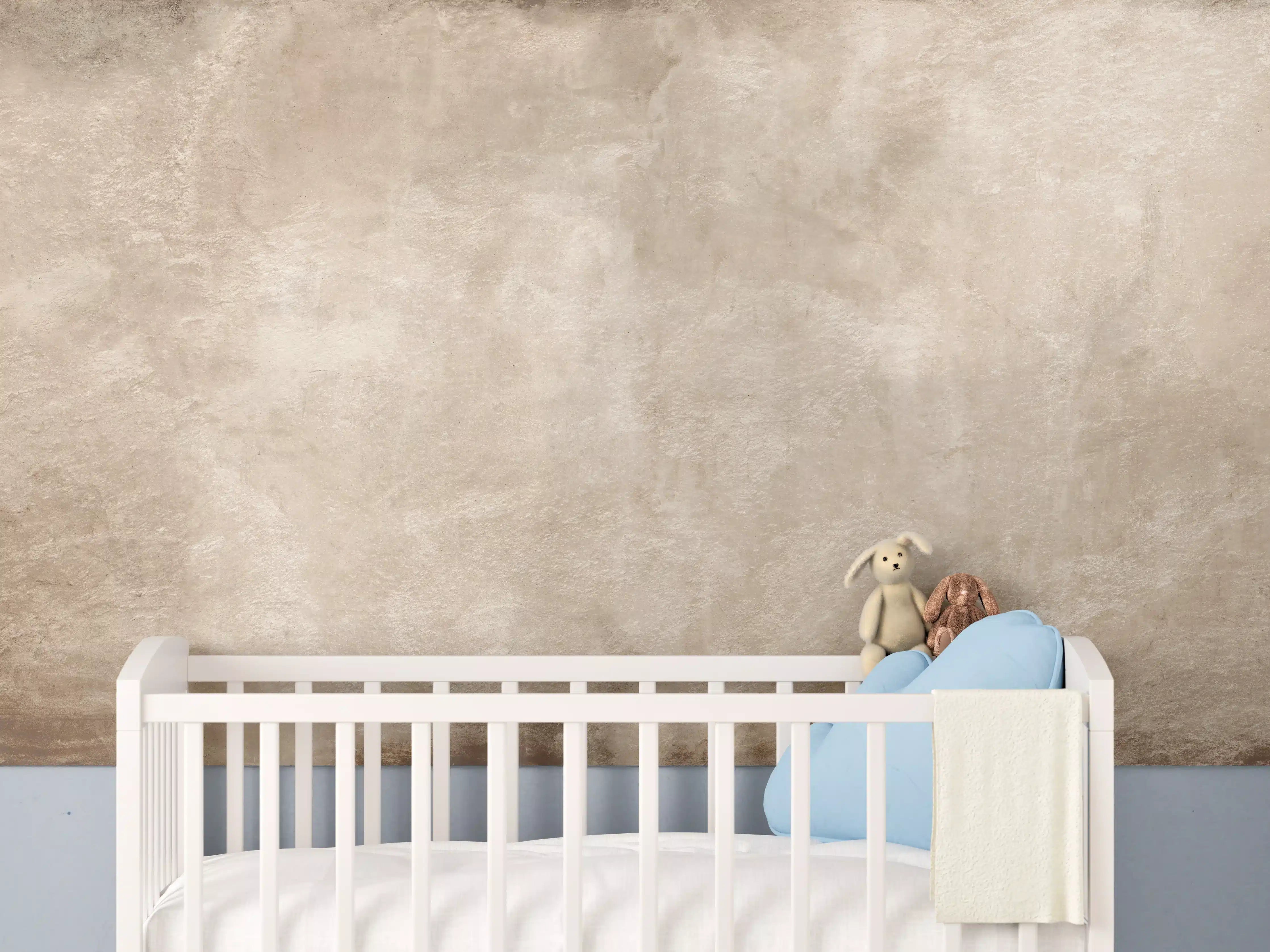 Babyzimmer Wandgestaltung - Braune antike Zementwand