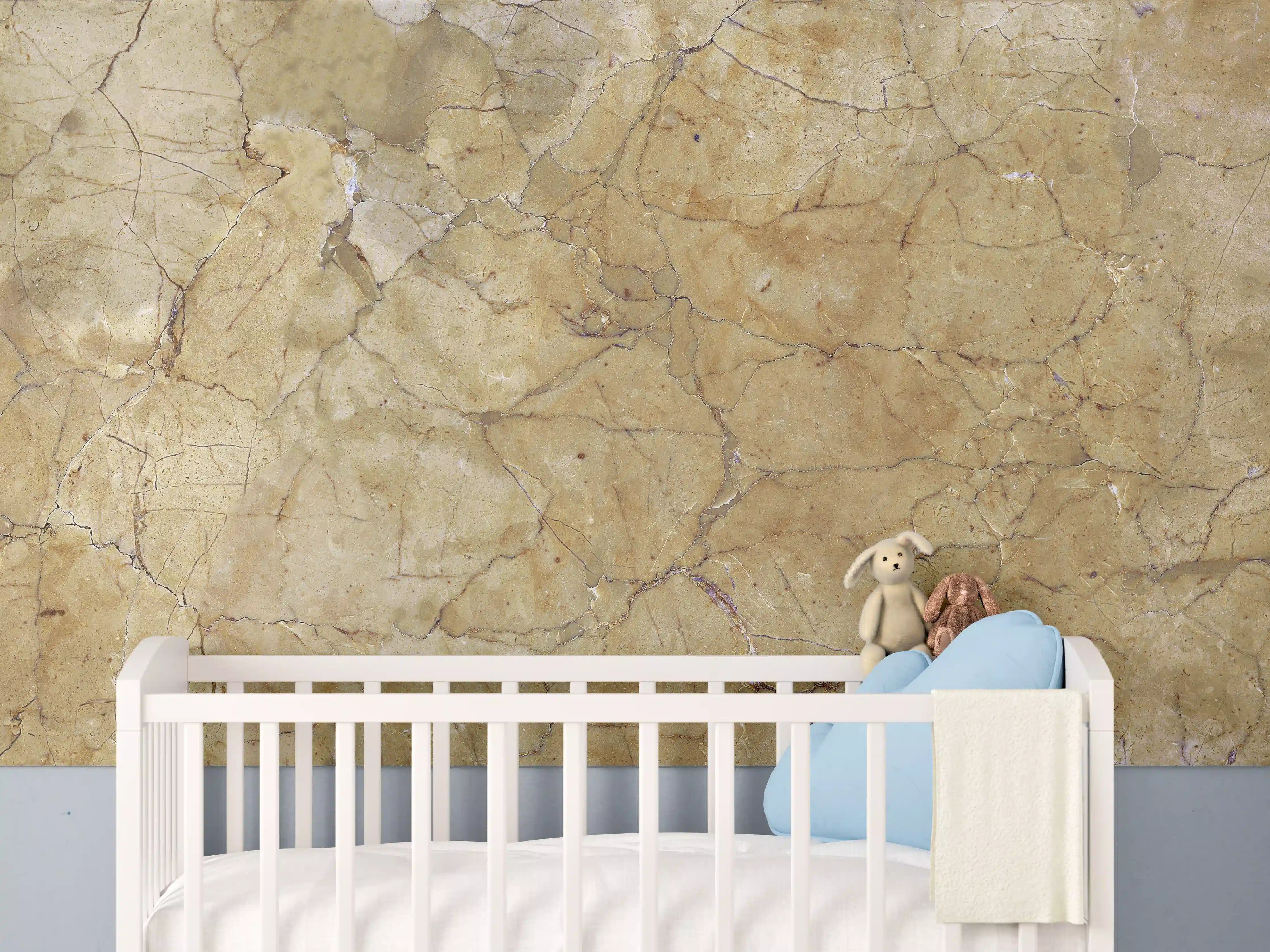 Babyzimmer Wandgestaltung - Braune beschädigte Marmorblöcke