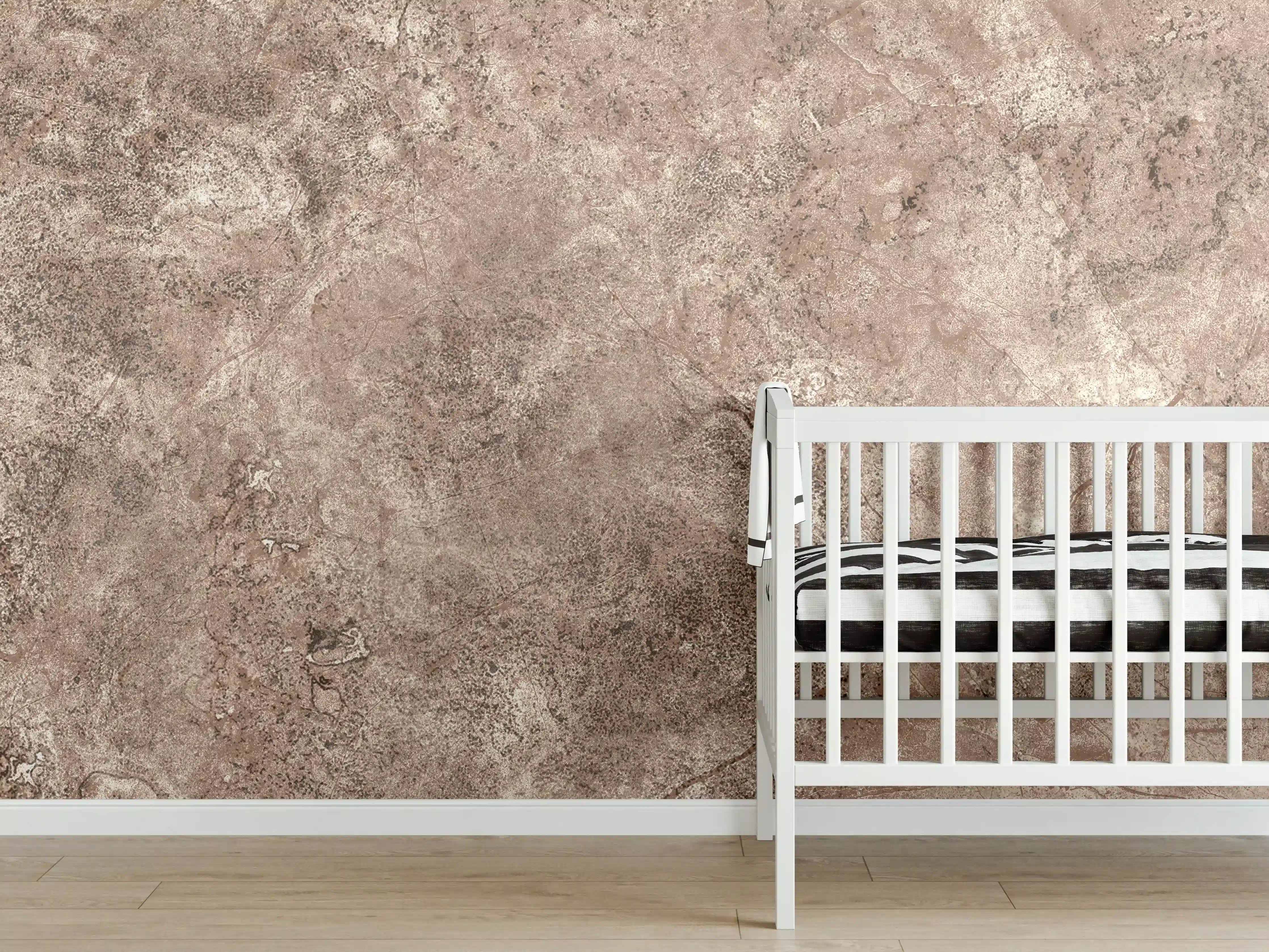 Babyzimmer Wandgestaltung - Brauner alter Sandstein 1