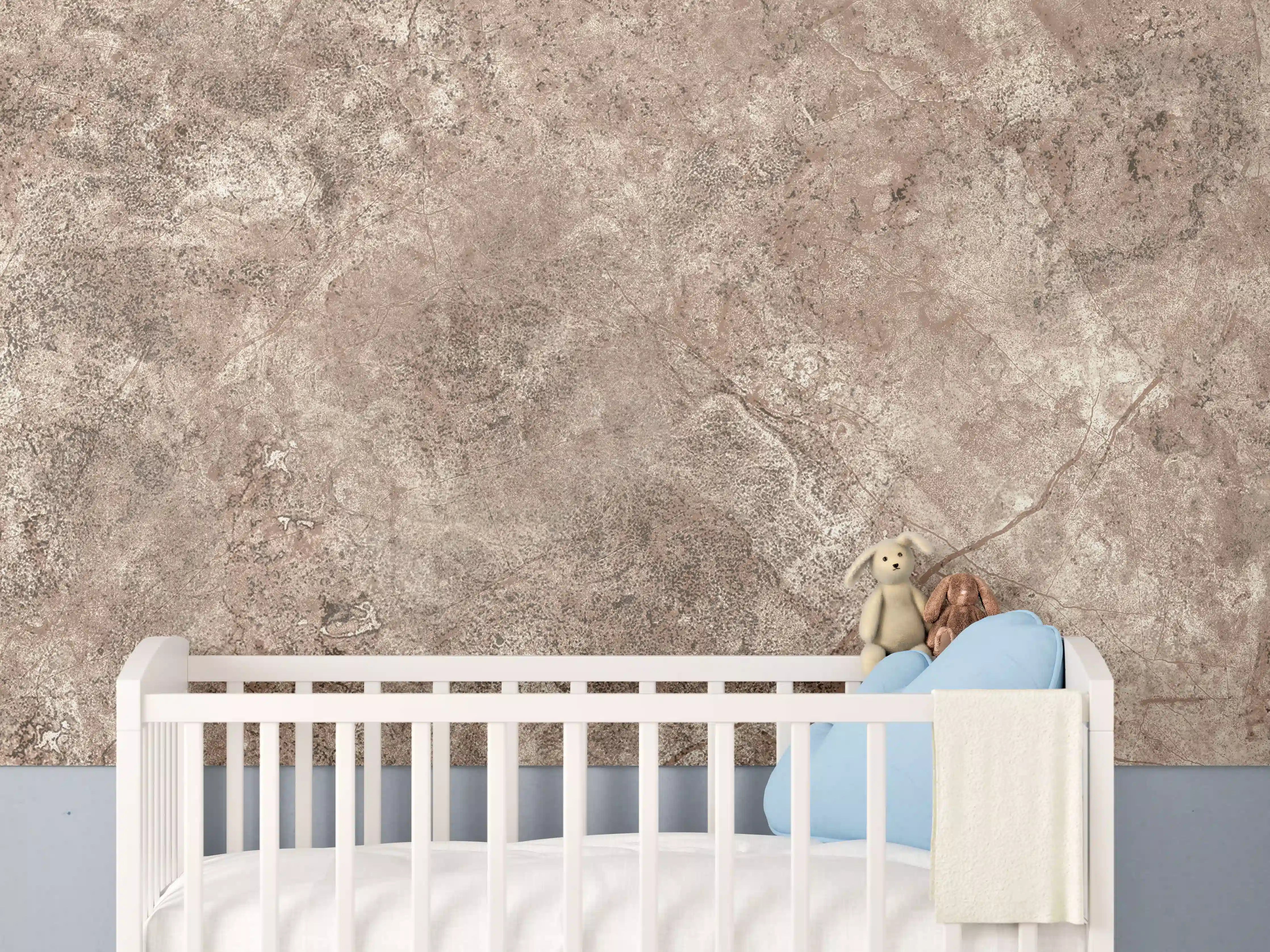 Babyzimmer Wandgestaltung - Brauner alter Sandstein 1