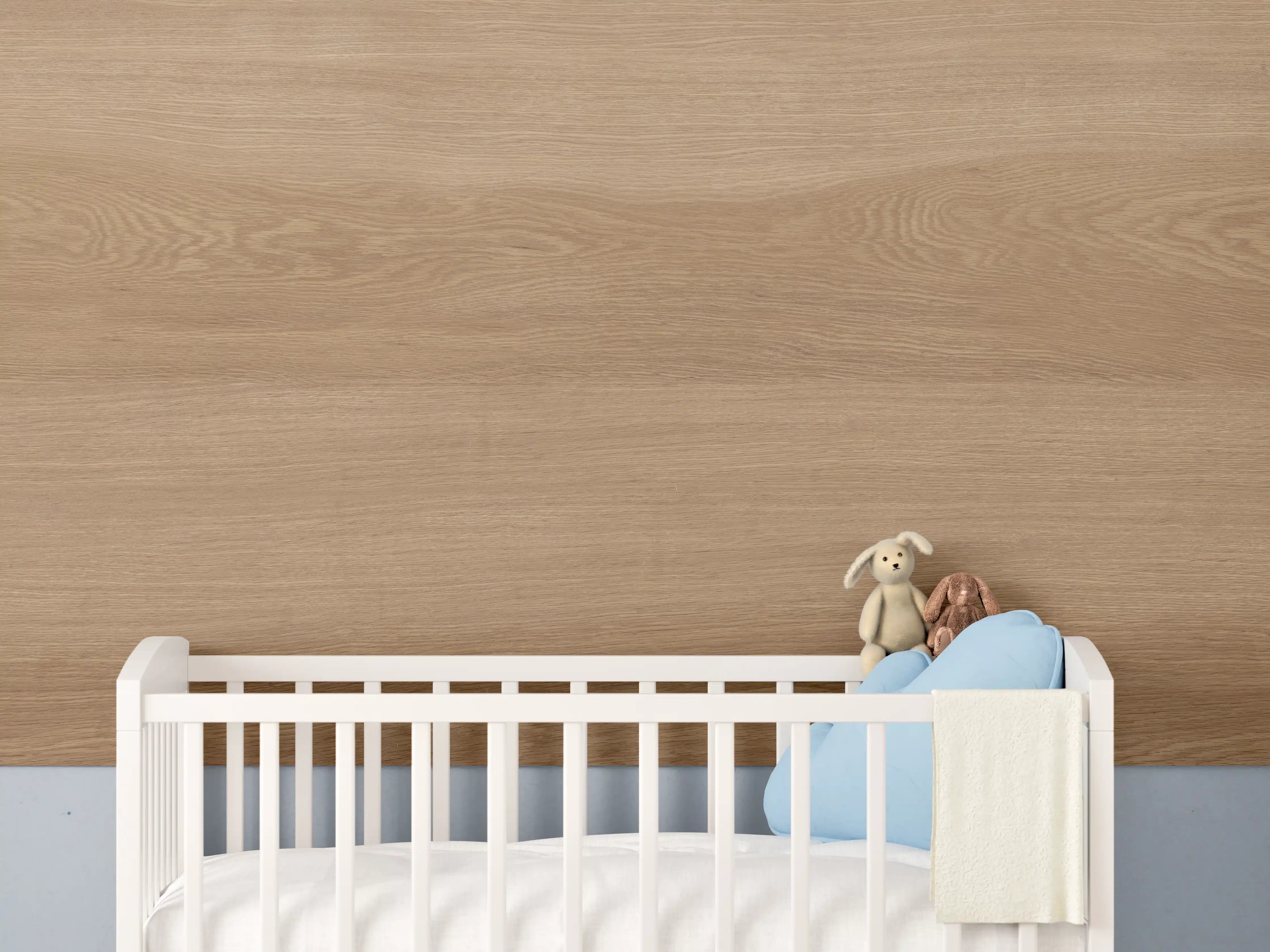 Babyzimmer Wandgestaltung - Braunes Holzfliesen Muster