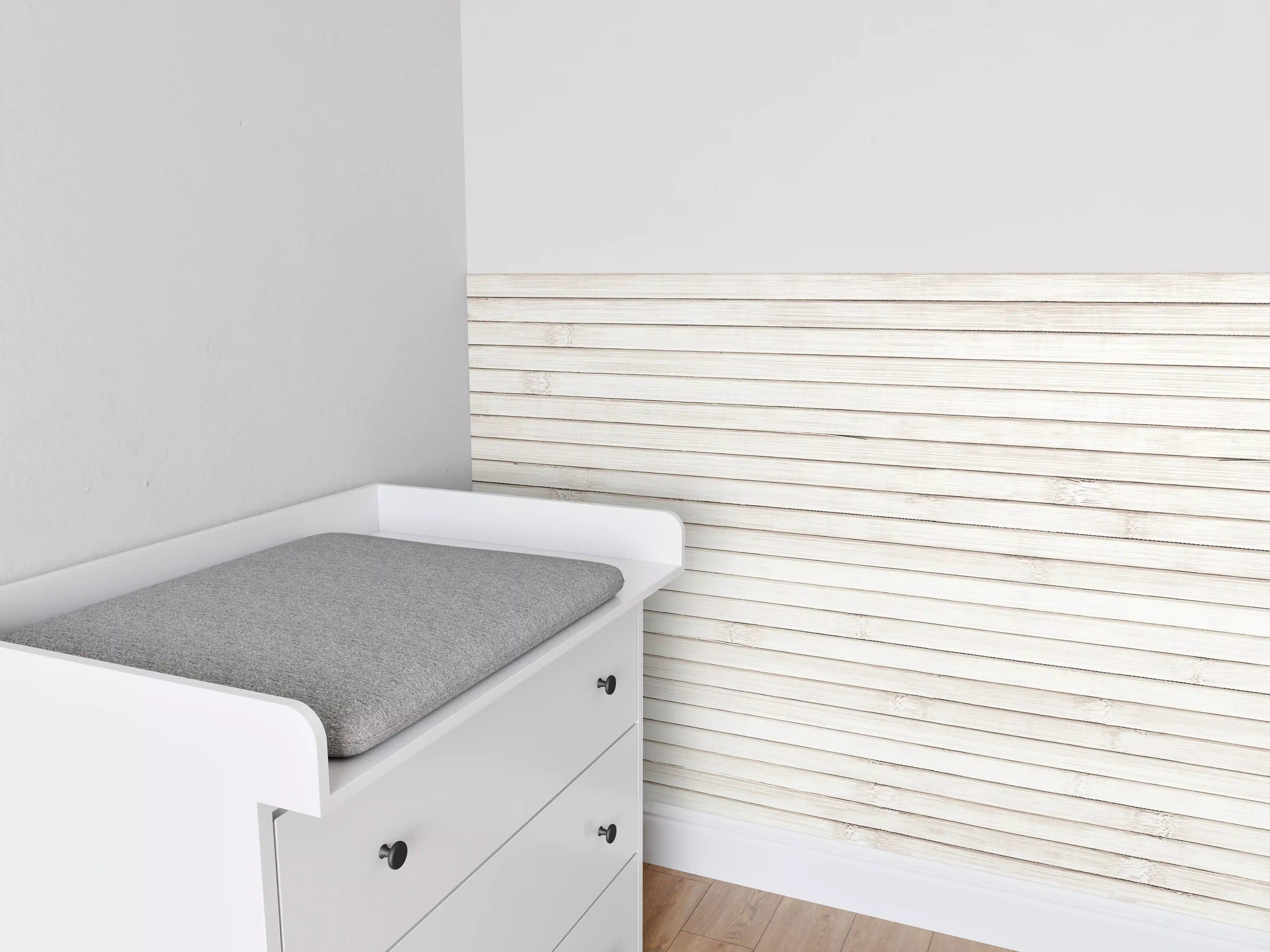 Babyzimmer Wandgestaltung - Breite natürliche Bambusdielen