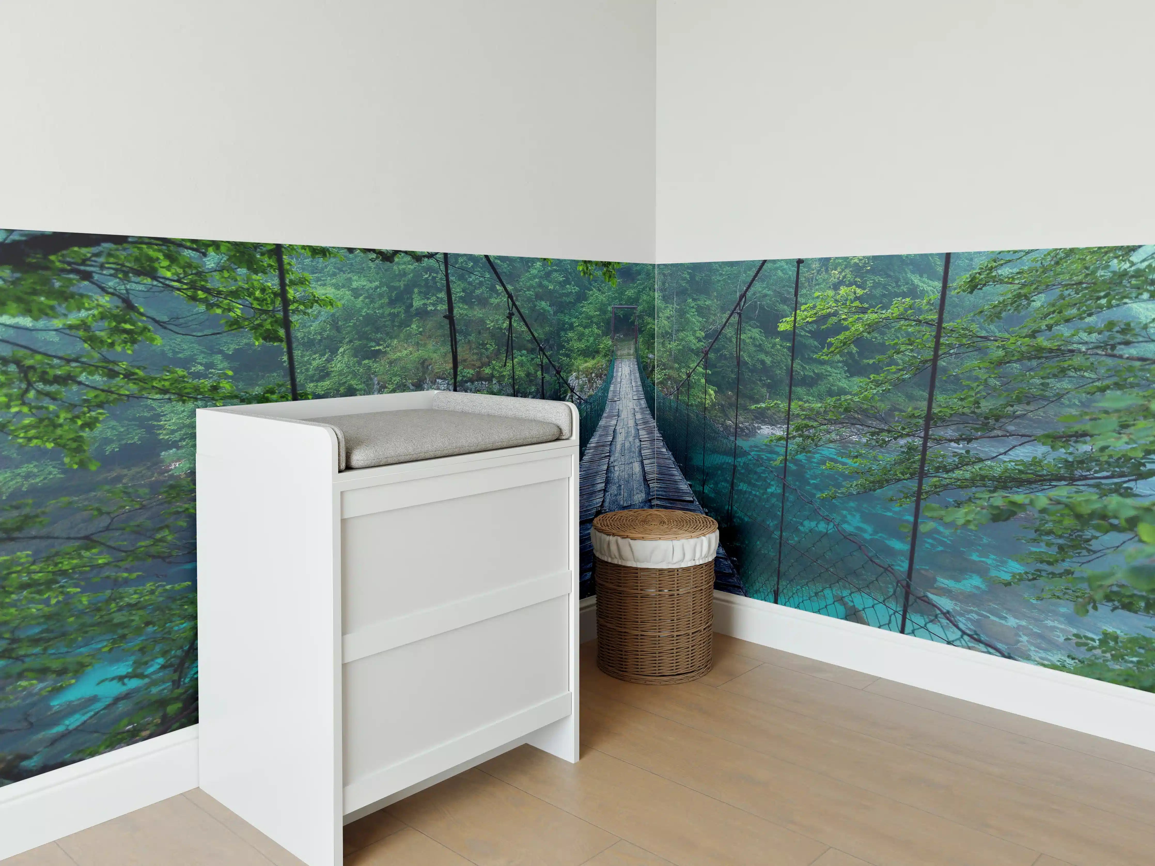 Babyzimmer Wandgestaltung - Brücke über Kristallklarem Fluss
