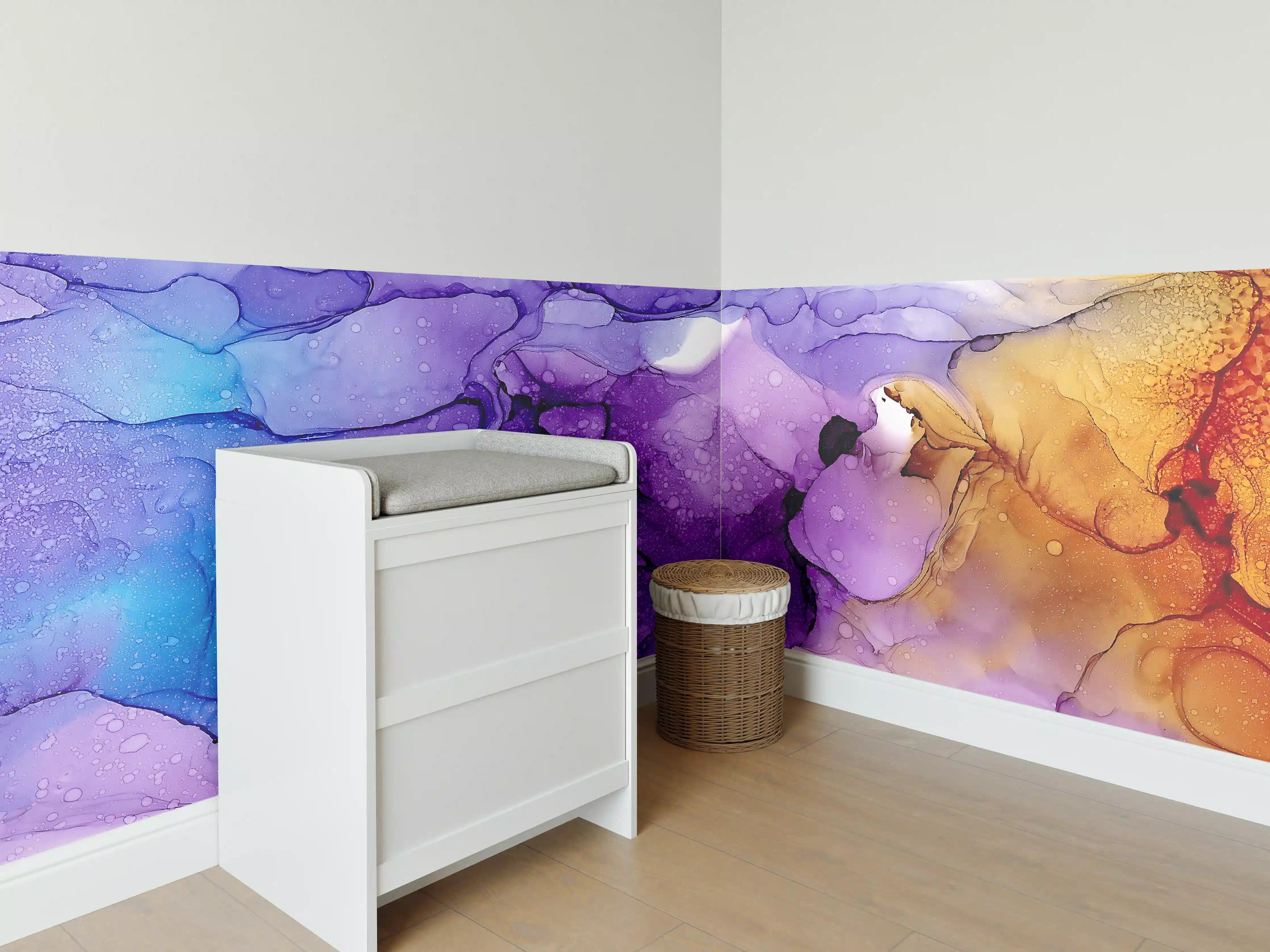 Babyzimmer Wandgestaltung - Bunte Aquarellfarben Bliss