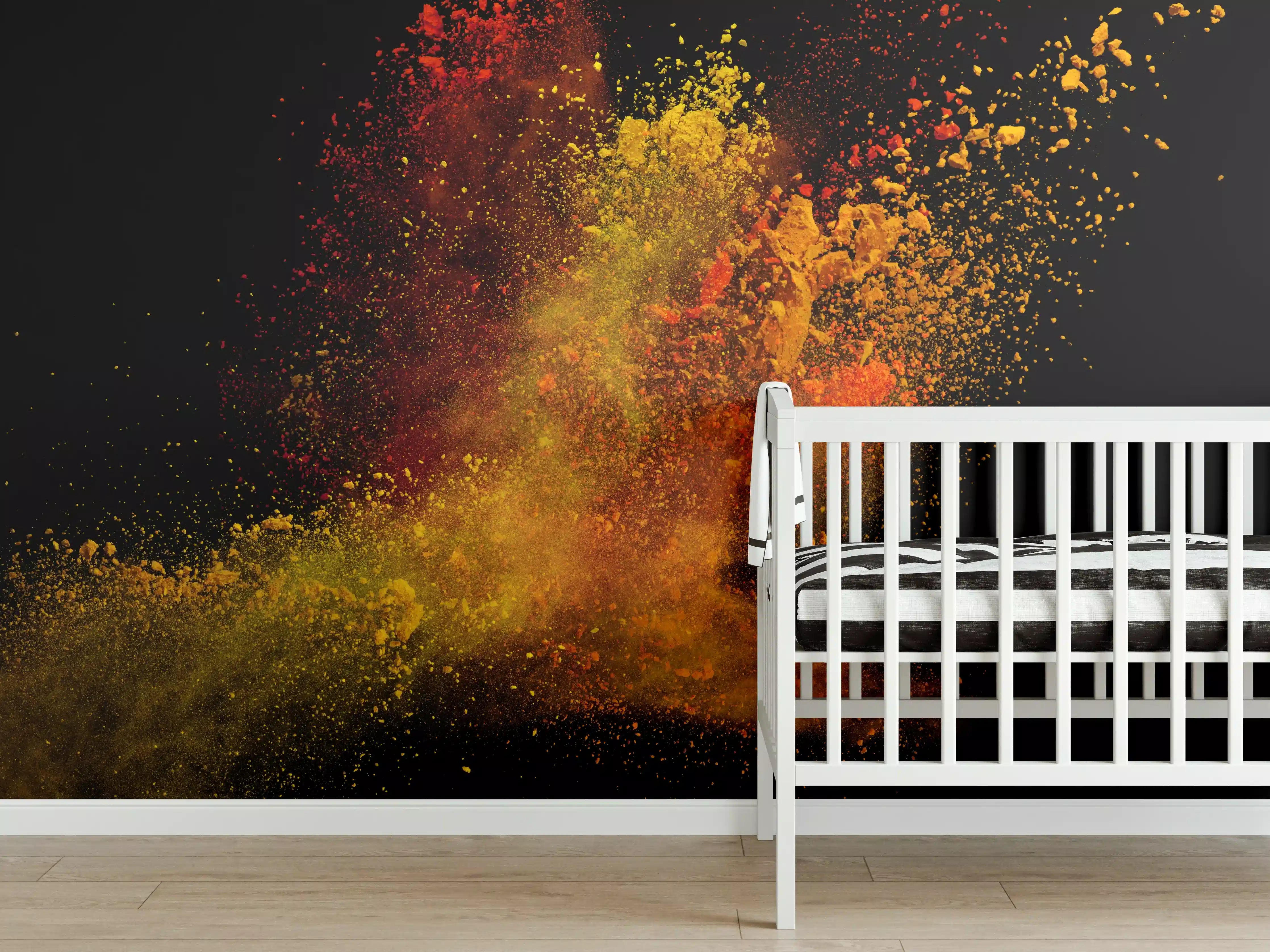 Babyzimmer Wandgestaltung - Bunte Farbexplosion