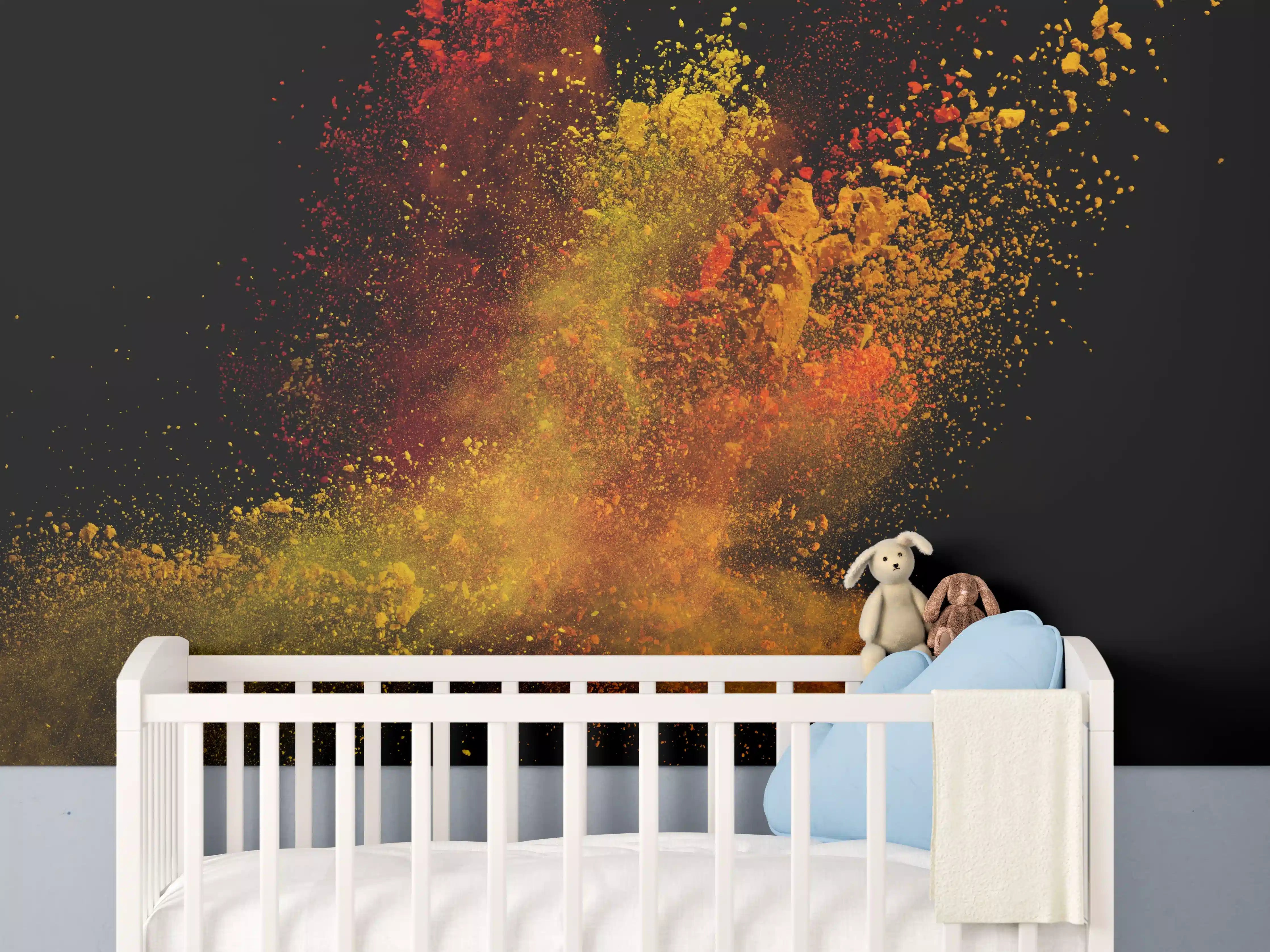 Babyzimmer Wandgestaltung - Bunte Farbexplosion