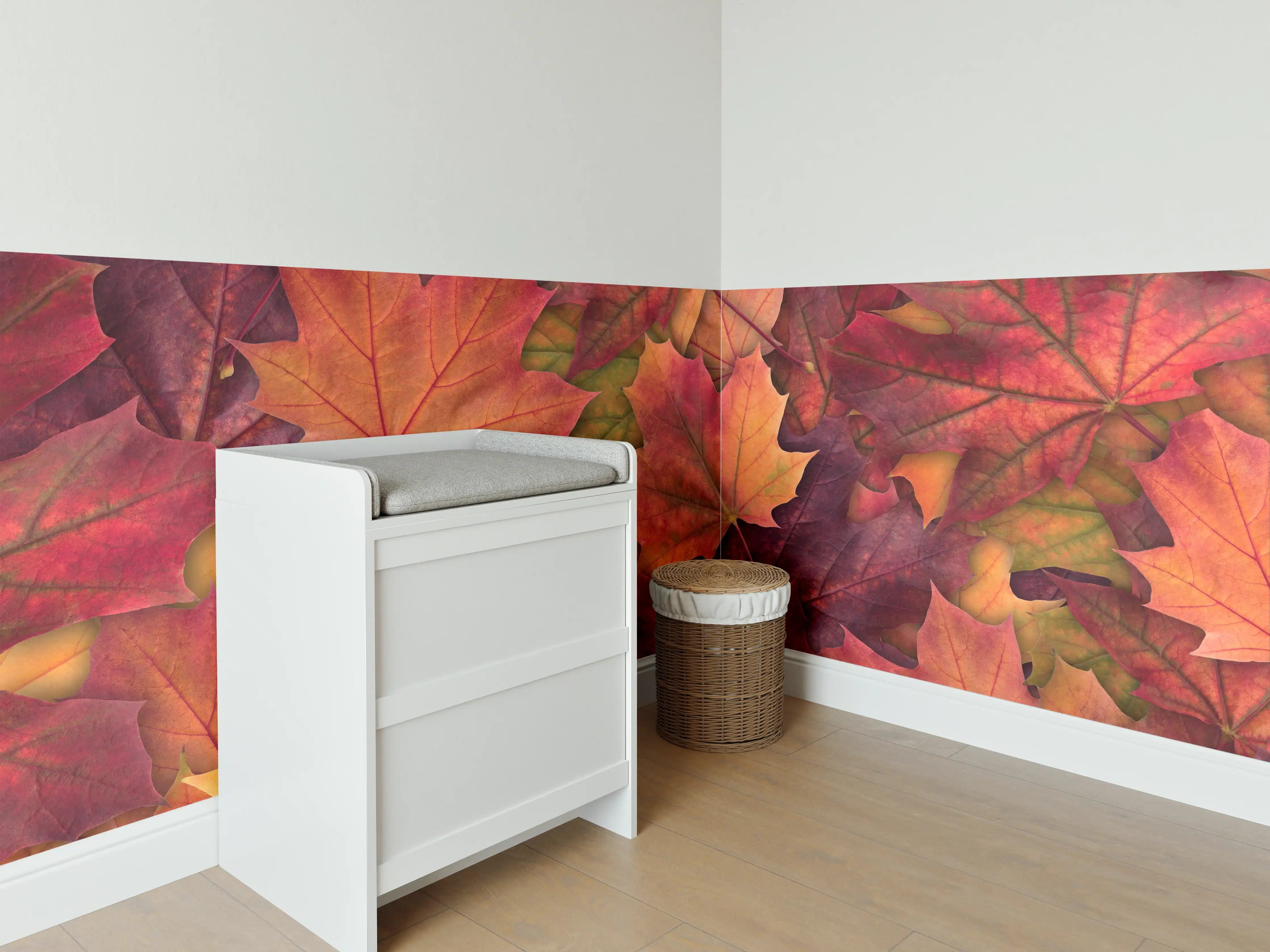 Babyzimmer Wandgestaltung - Bunte Herbst Ahornbaum Blätter