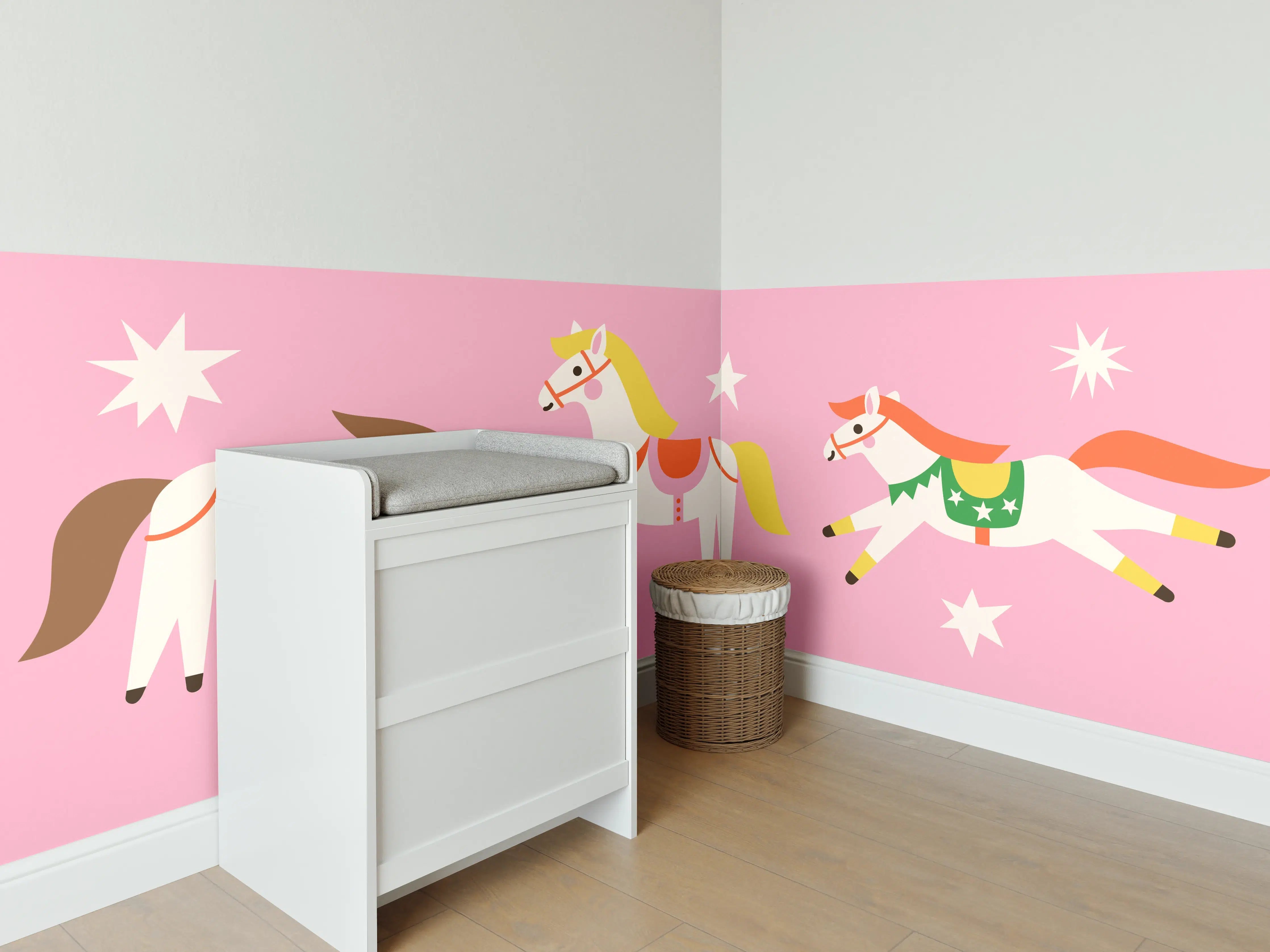 Babyzimmer Wandgestaltung - Bunte Hölzerne Piratenbären