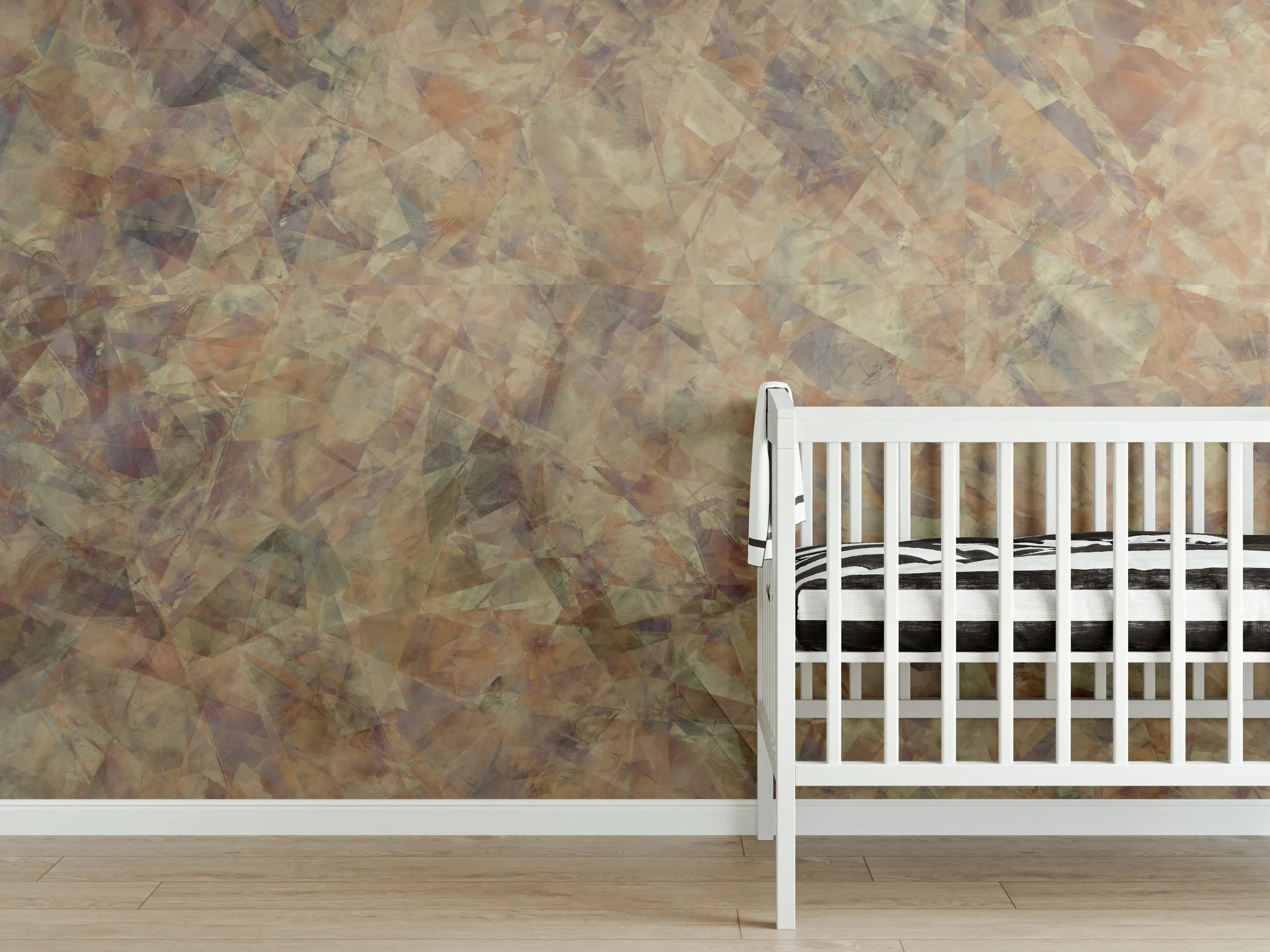 Babyzimmer Wandgestaltung - Bunte Kristallförmige Wandtextur