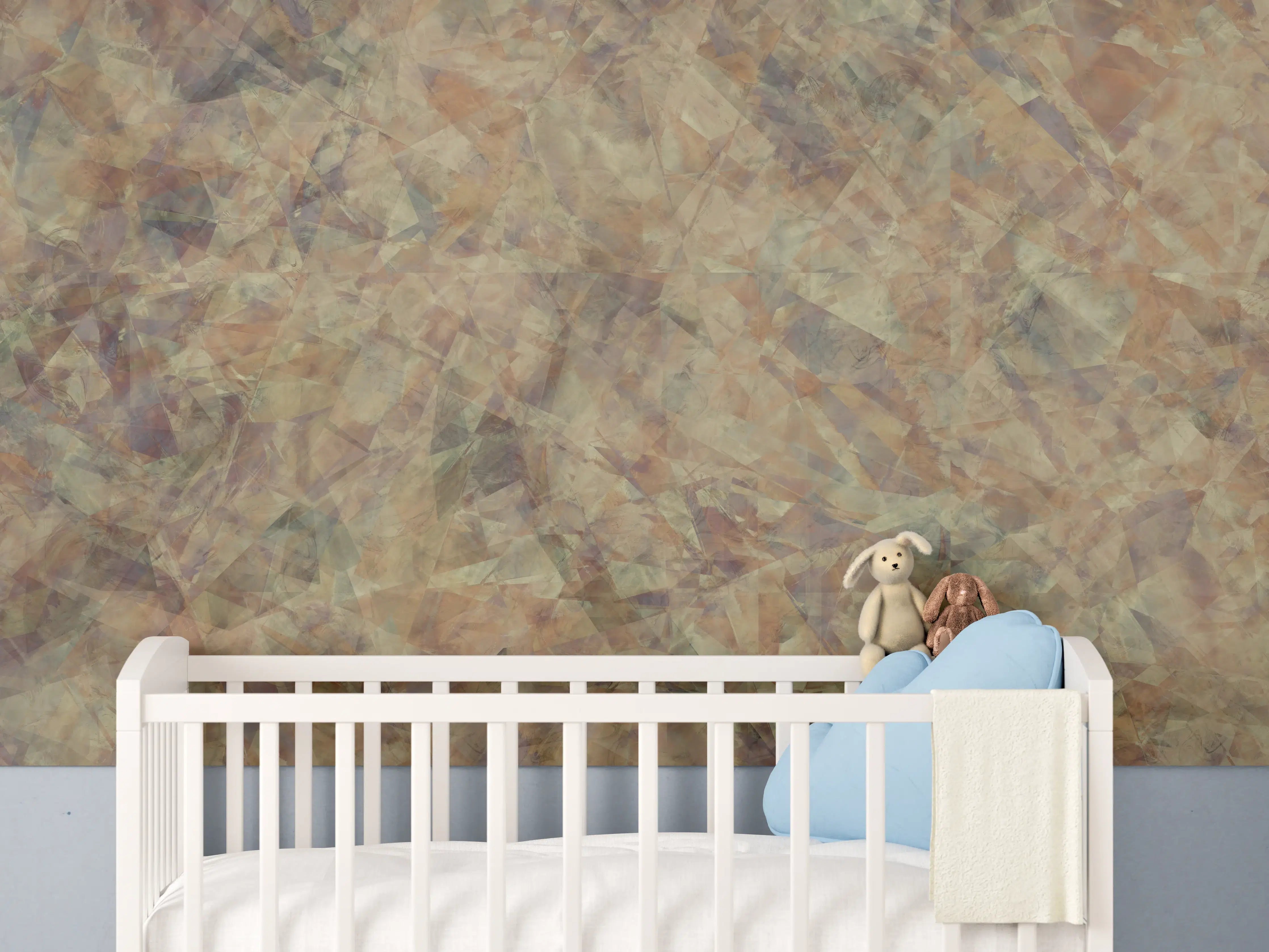 Babyzimmer Wandgestaltung - Bunte Kristallförmige Wandtextur
