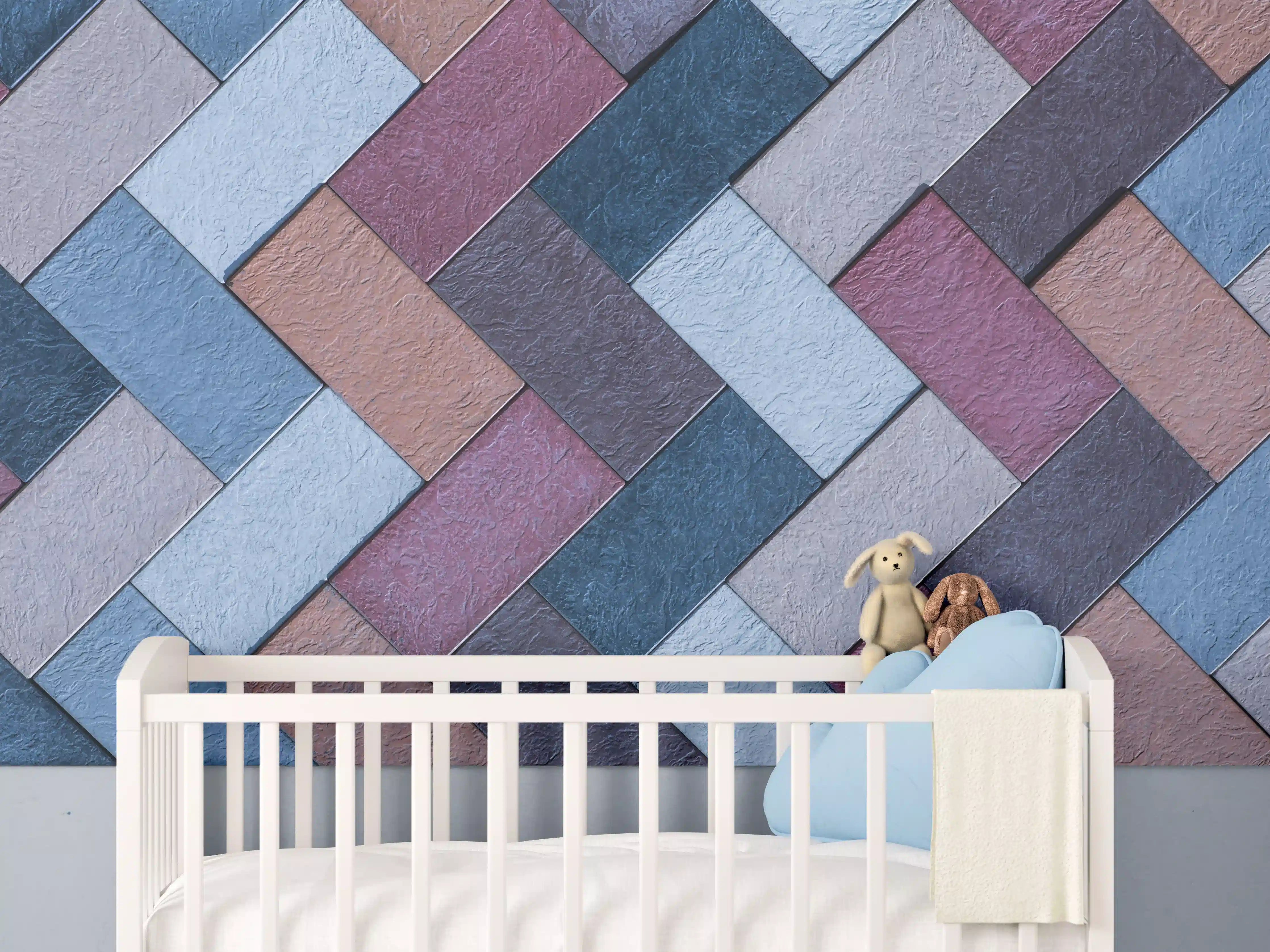Babyzimmer Wandgestaltung - Bunte Leder Textur Maserung