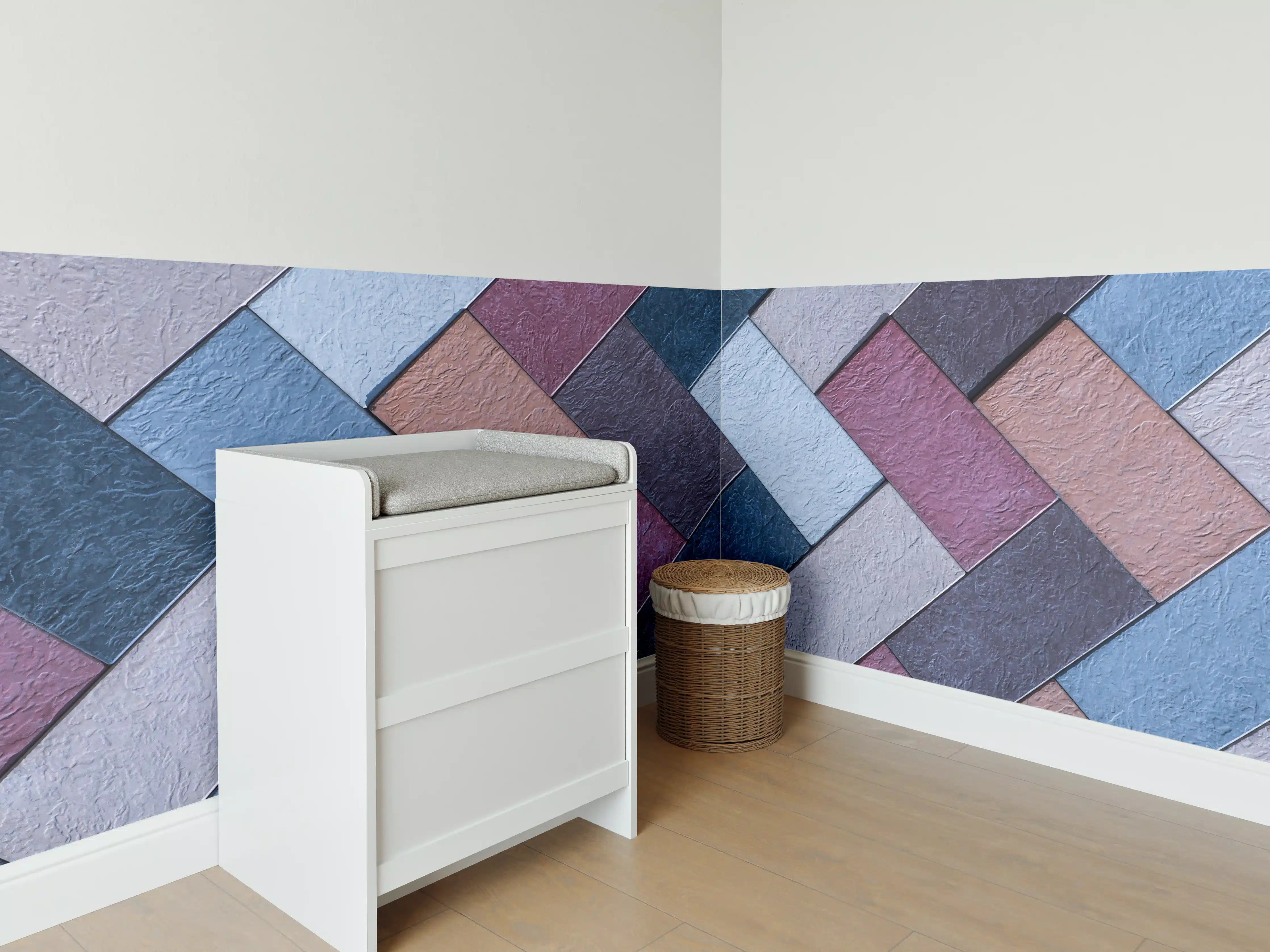 Babyzimmer Wandgestaltung - Bunte Leder Textur Maserung