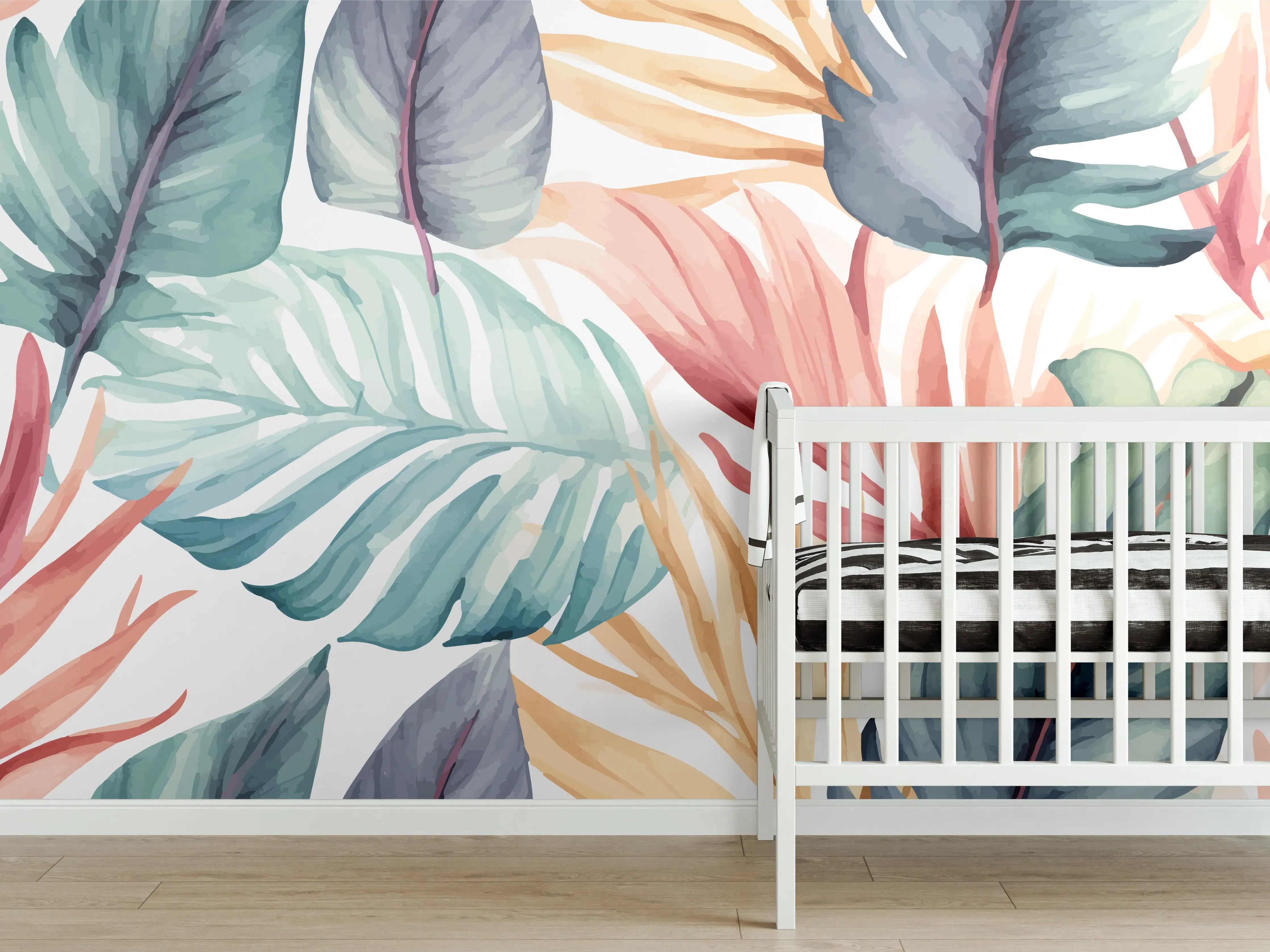 Babyzimmer Wandgestaltung - Bunte Wasserpflanzen im Wasser
