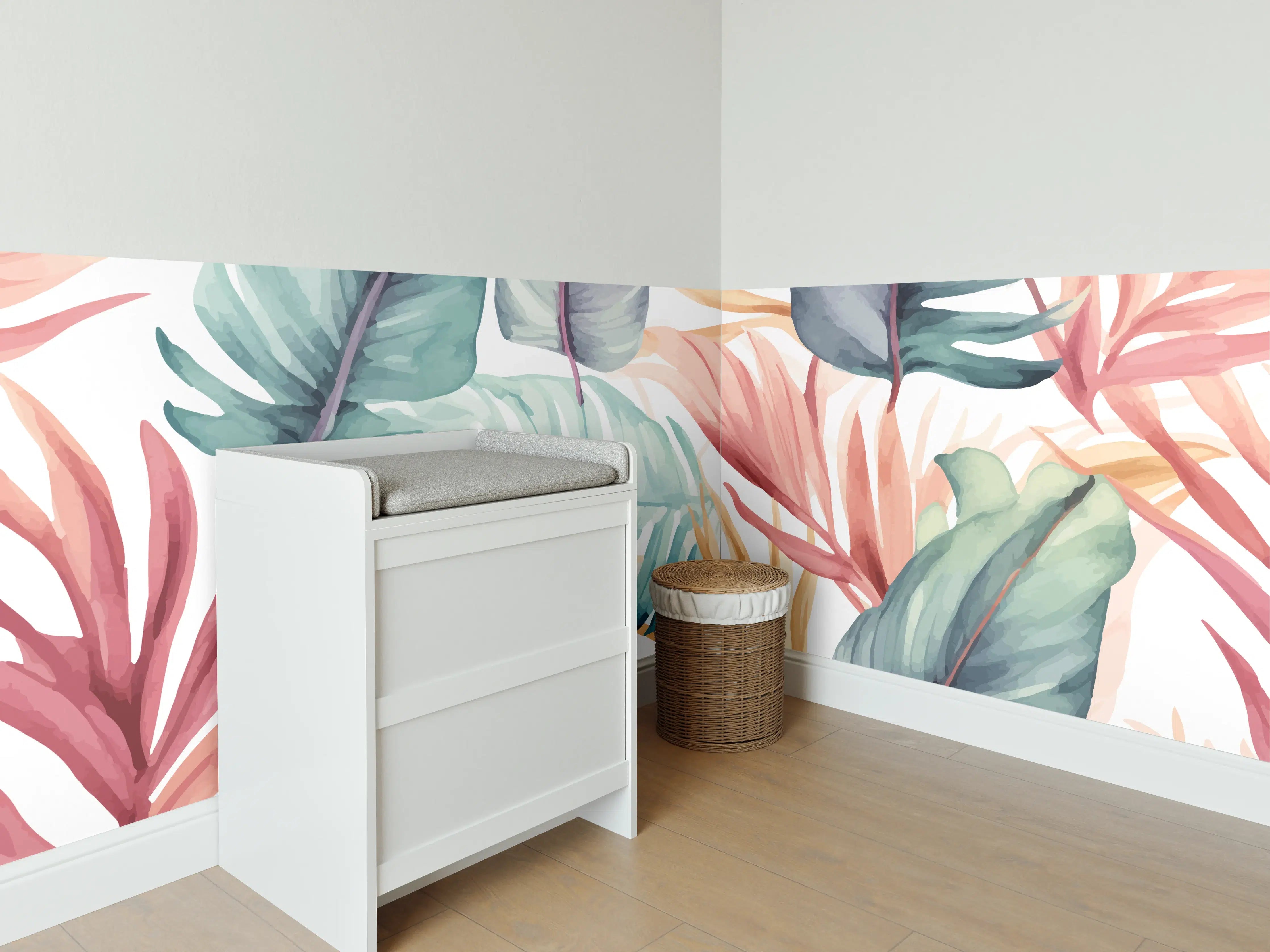 Babyzimmer Wandgestaltung - Bunte Wasserpflanzen im Wasser