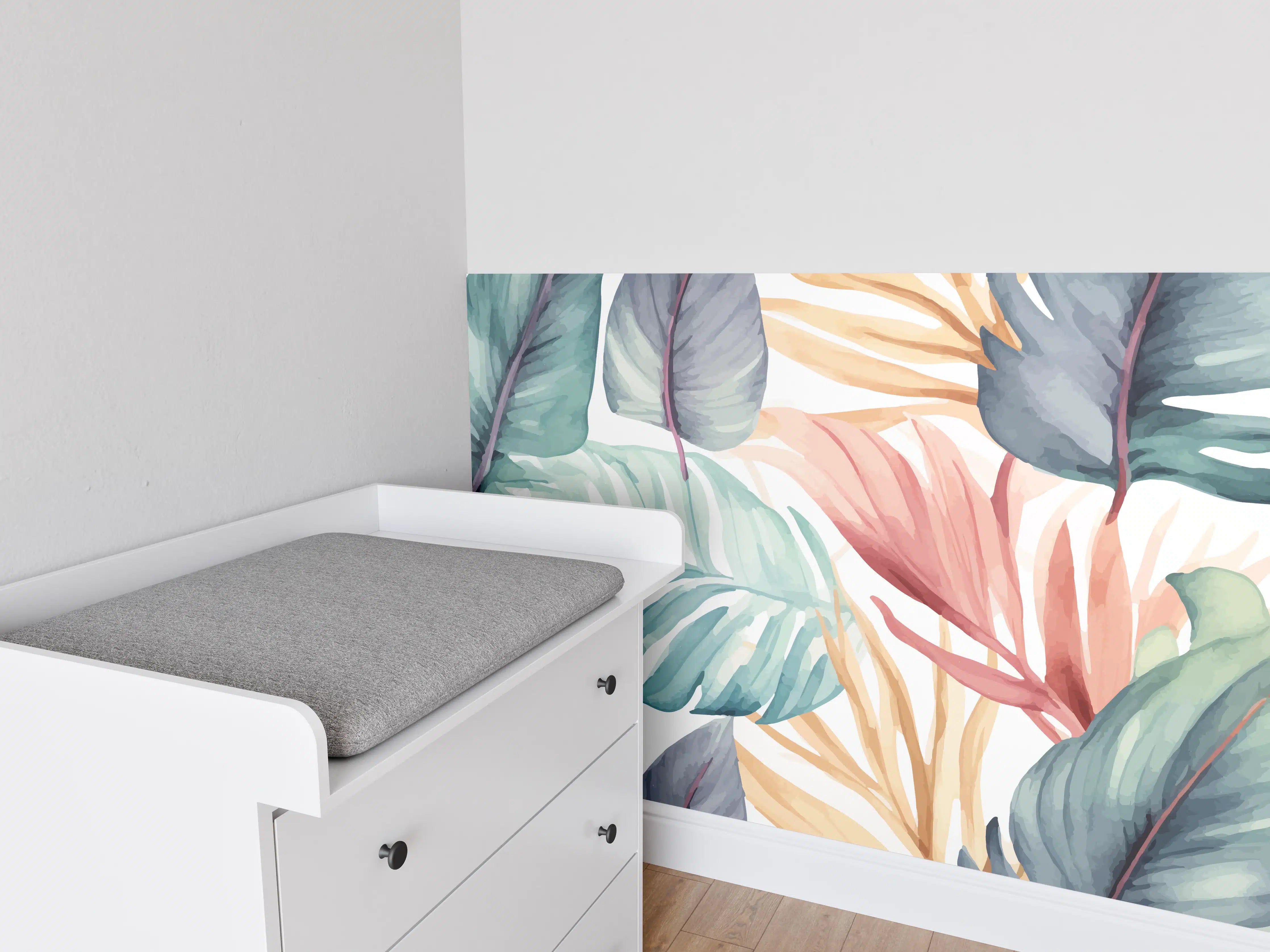 Babyzimmer Wandgestaltung - Bunte Wasserpflanzen im Wasser