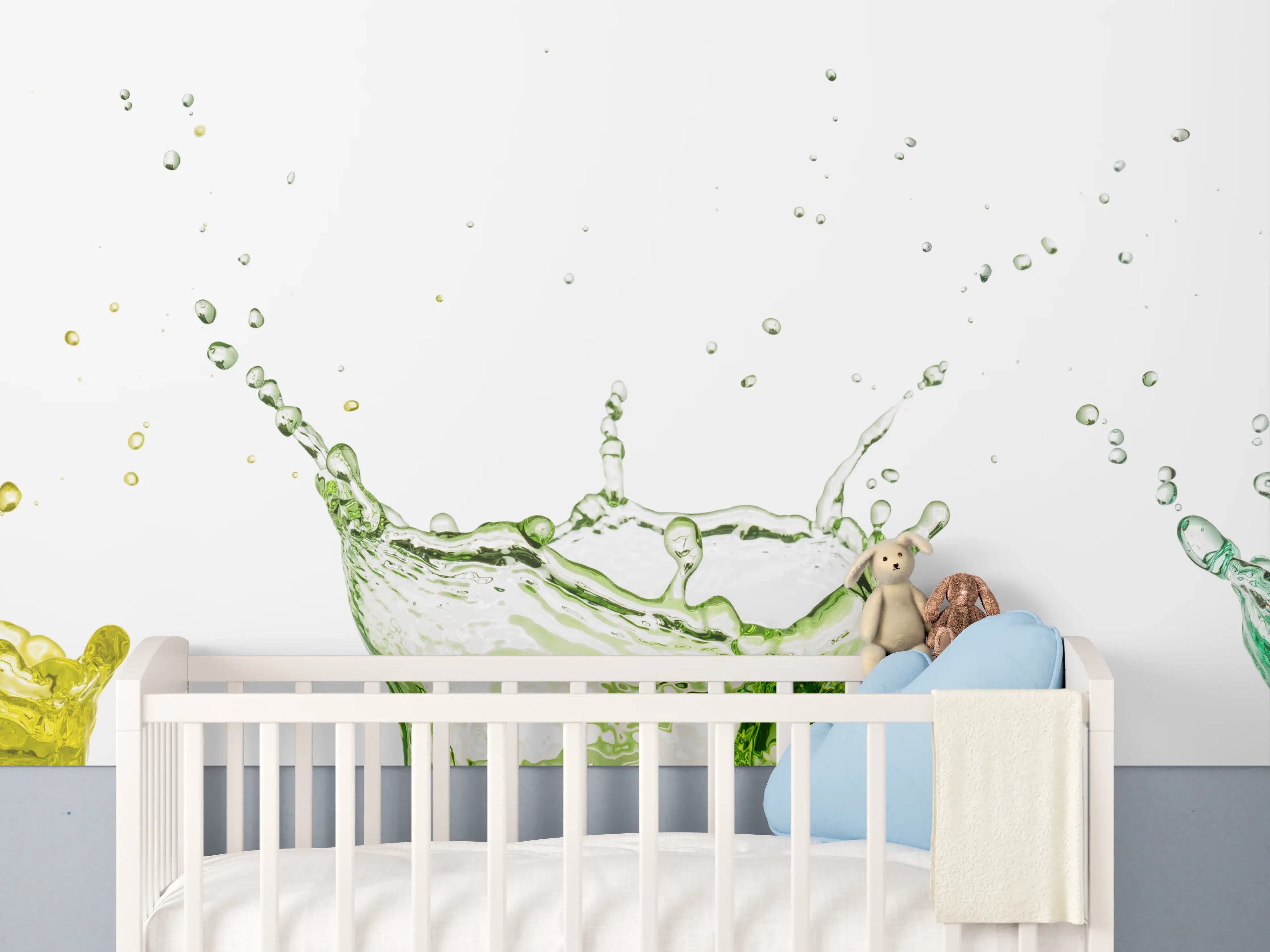 Babyzimmer Wandgestaltung - Bunte Wasserspritzer