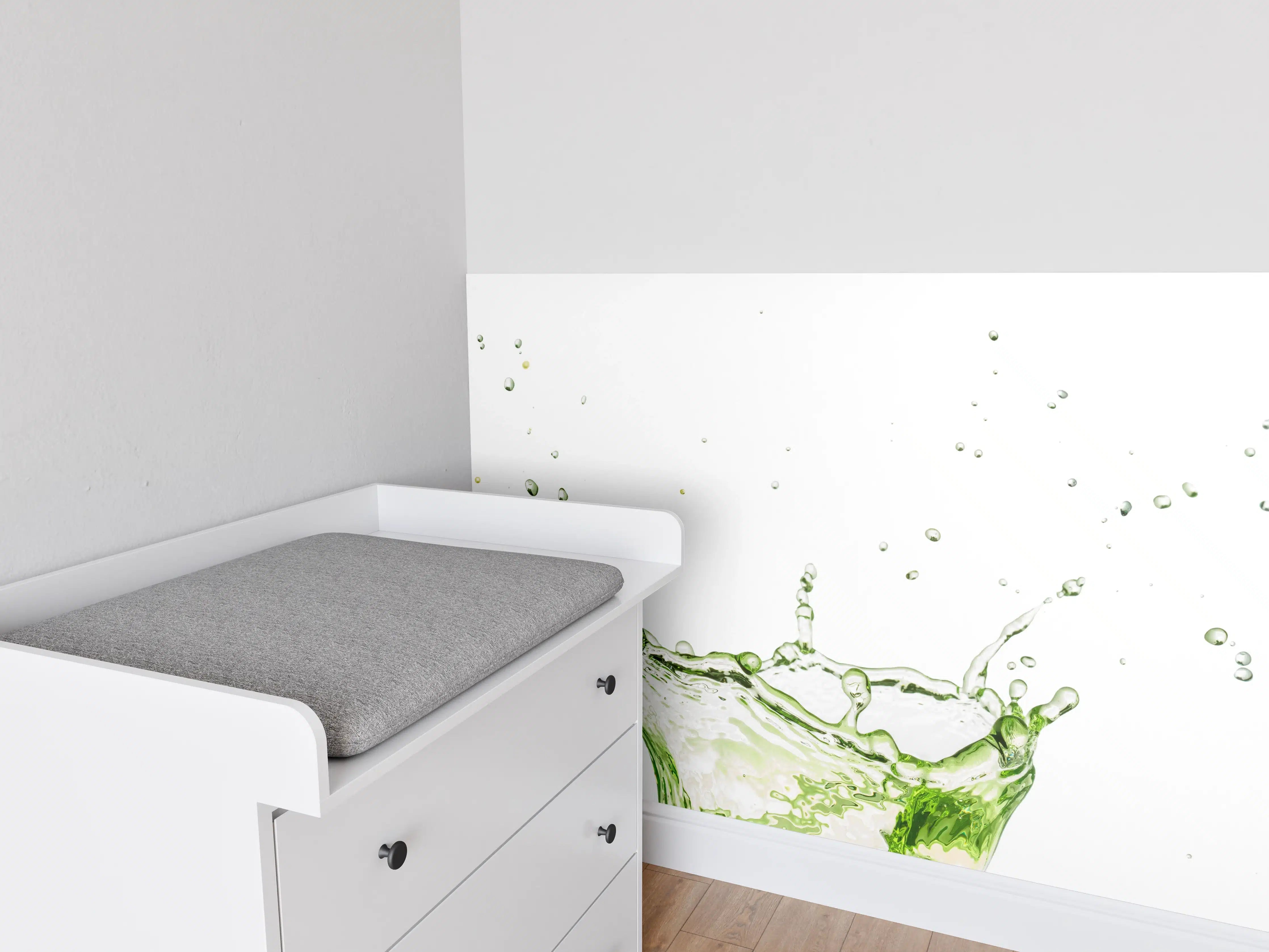 Babyzimmer Wandgestaltung - Bunte Wasserspritzer